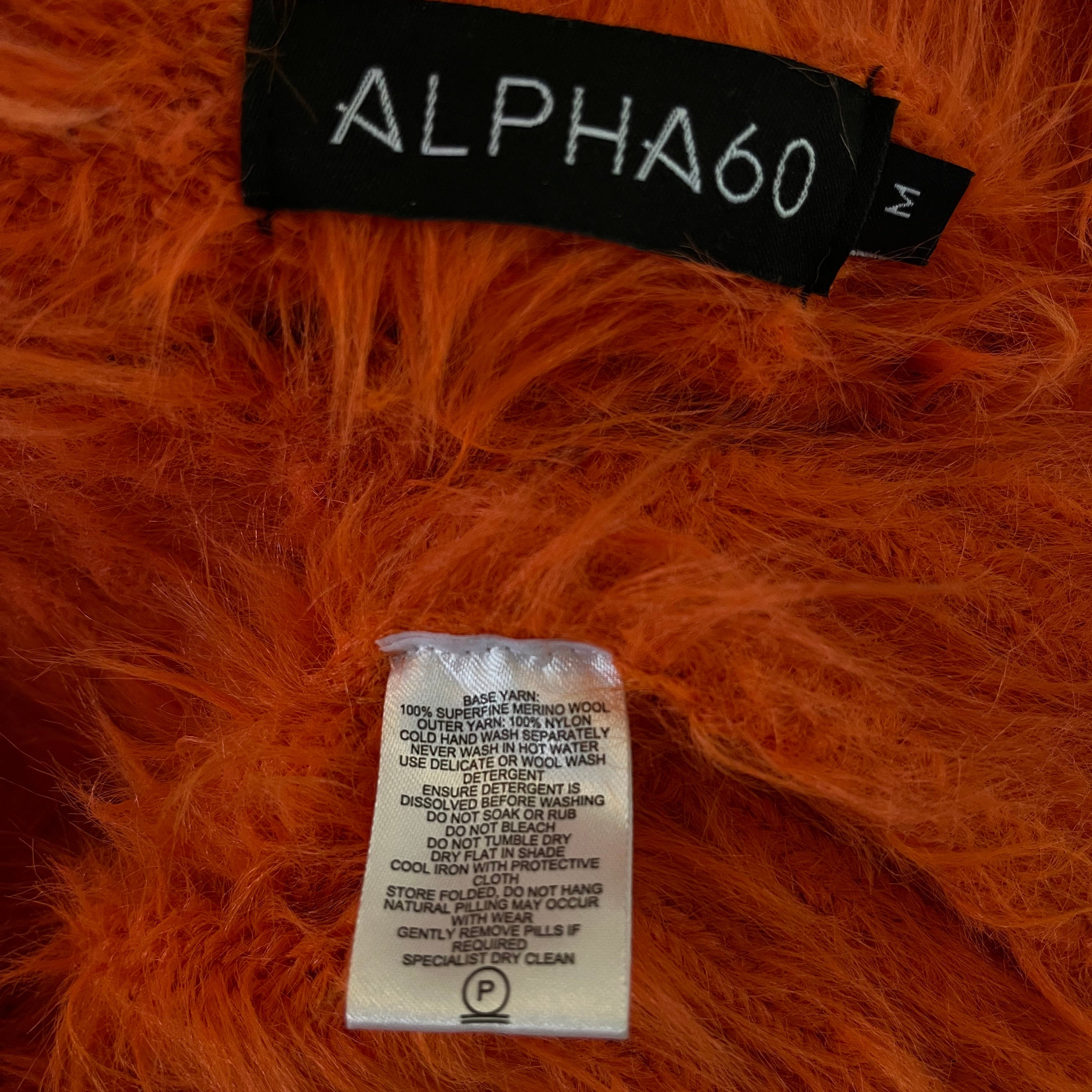 Alpha60 Fuzzy Merino Blend Jumper Size M.