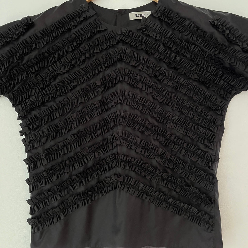 ACNE Studios JAE PARACHUTE Ruffle Top Size 36/S/AU8.