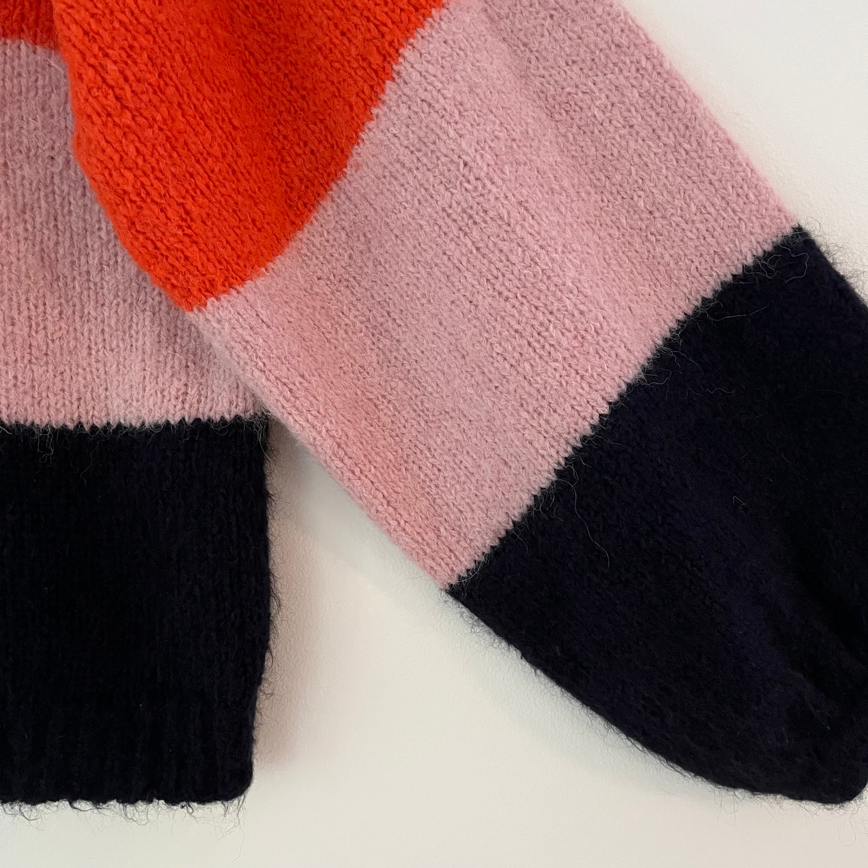 ACNE Studios KAZIA Wool Sweater in Coral Multi Size XS-S.