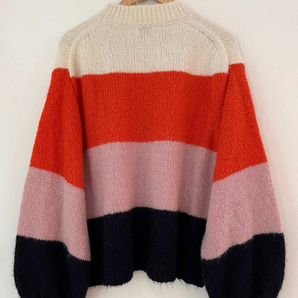 ACNE Studios KAZIA Wool Sweater in Coral Multi Size XS-S.