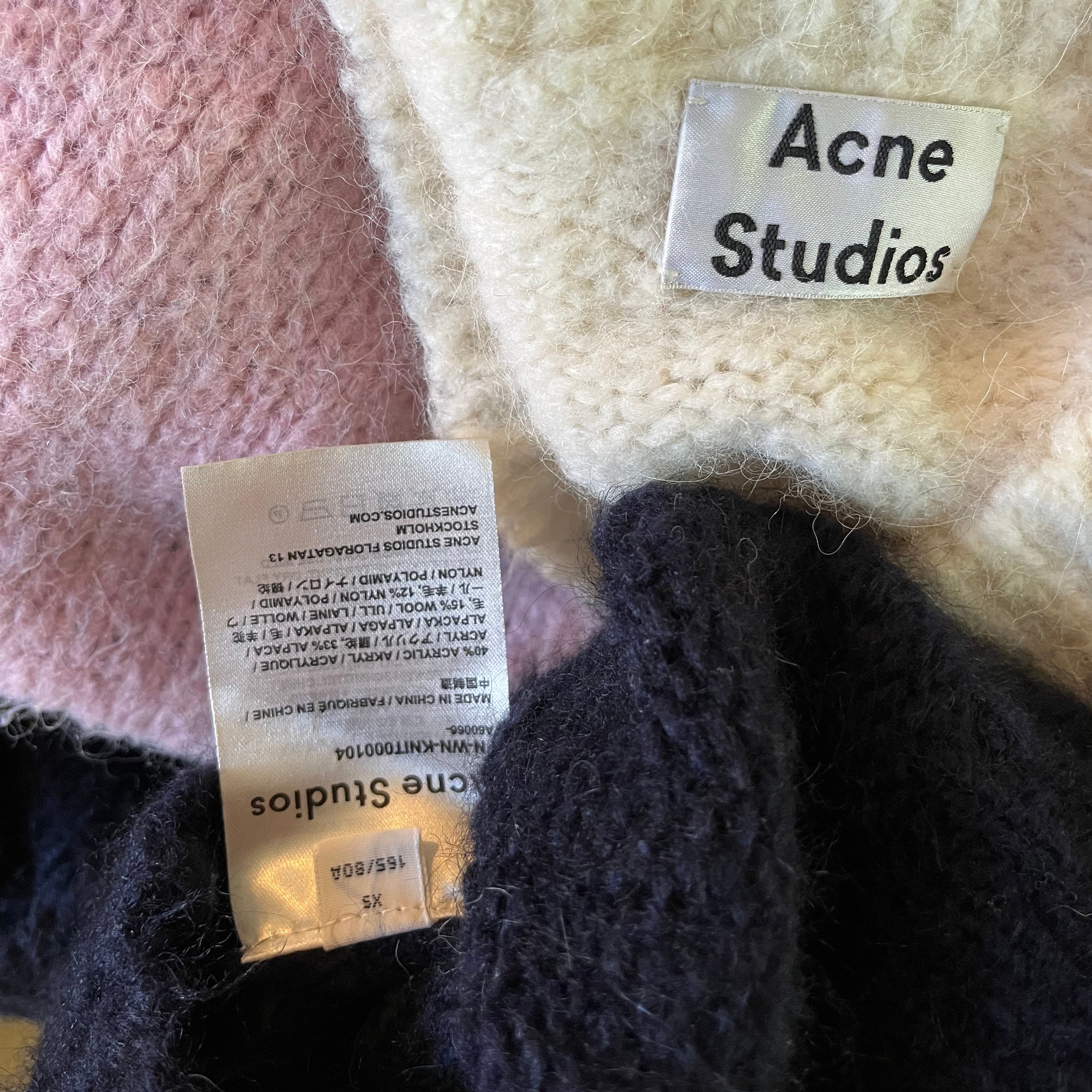 ACNE Studios KAZIA Wool Sweater in Coral Multi Size XS-S.