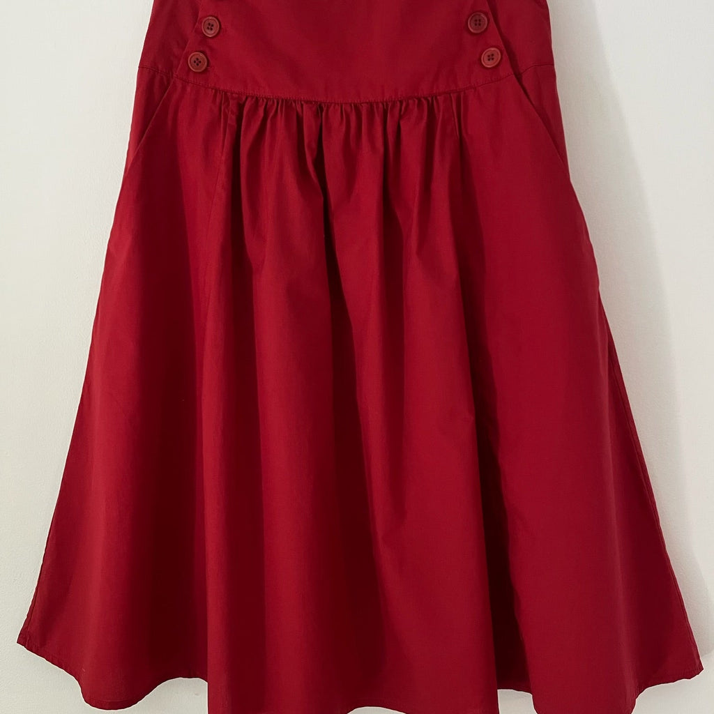 Toast Cotton Skirt in Cardinal Red Size 8.
