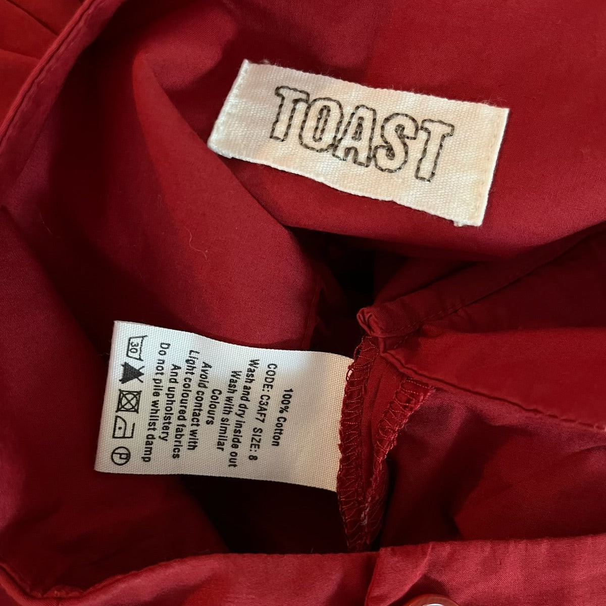 Toast Cotton Skirt in Cardinal Red Size 8.