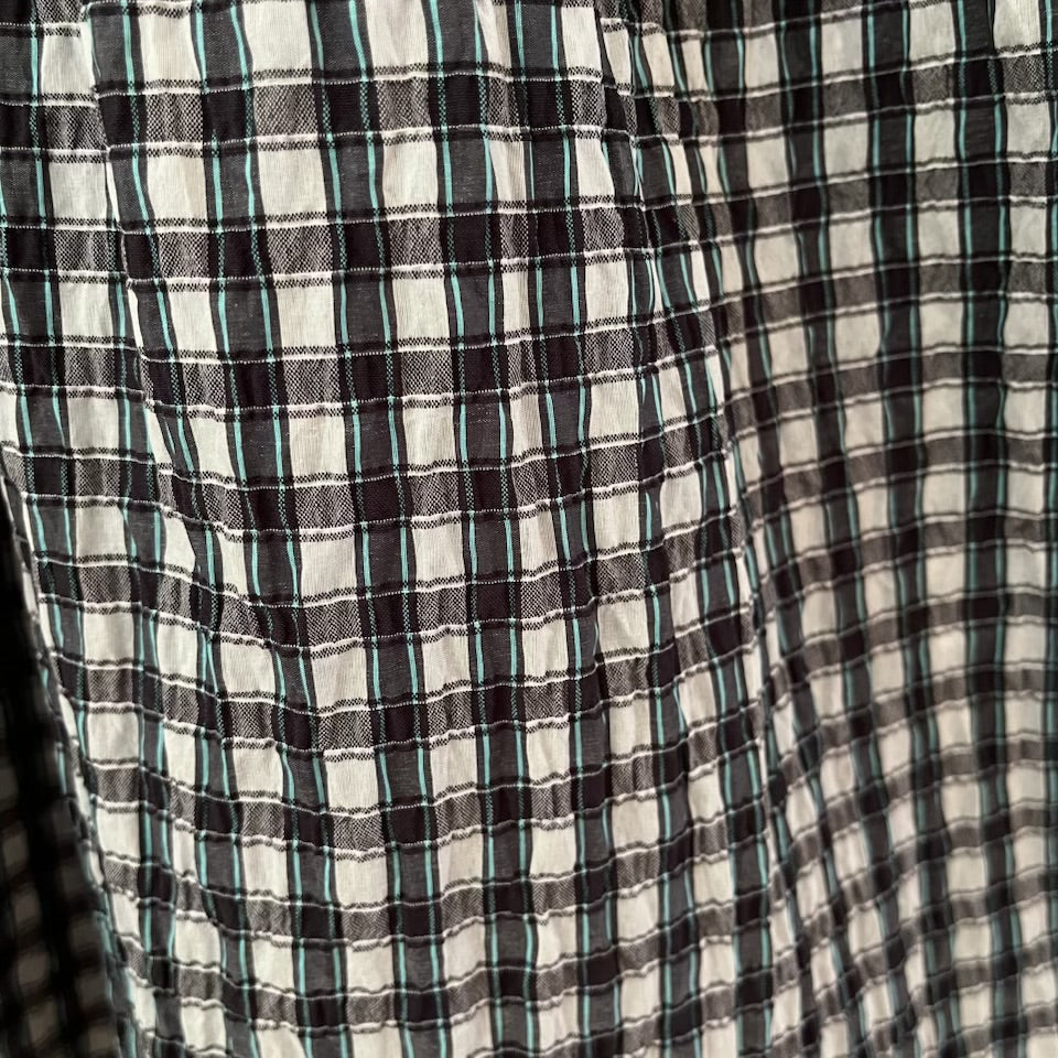 Ganni Seersucker Checked Mini Dress Size 40/AU12-14.