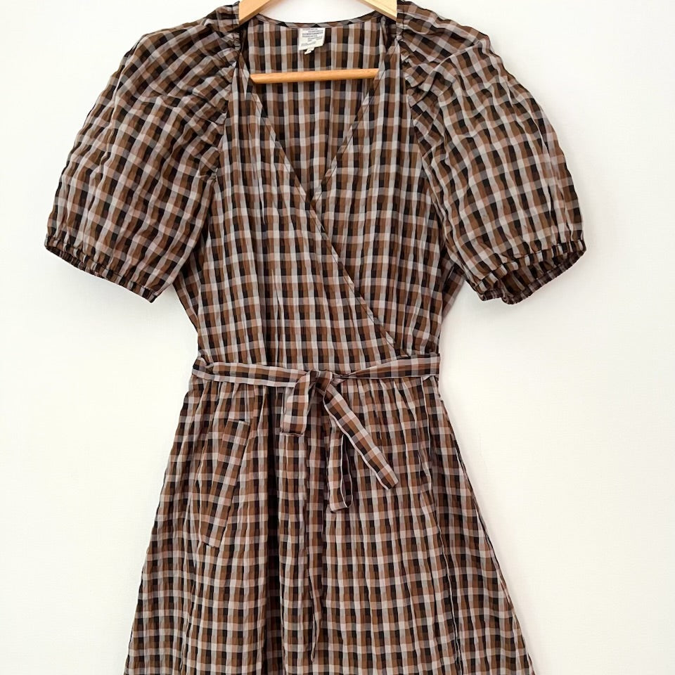Baum Und Pfertgarten ADALAINE Puff Sleeve Dress in Tobacco Size 40/AU12-14.