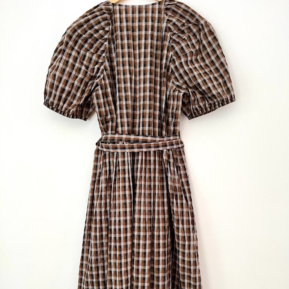 Baum Und Pfertgarten ADALAINE Puff Sleeve Dress in Tobacco Size 40/AU12-14.