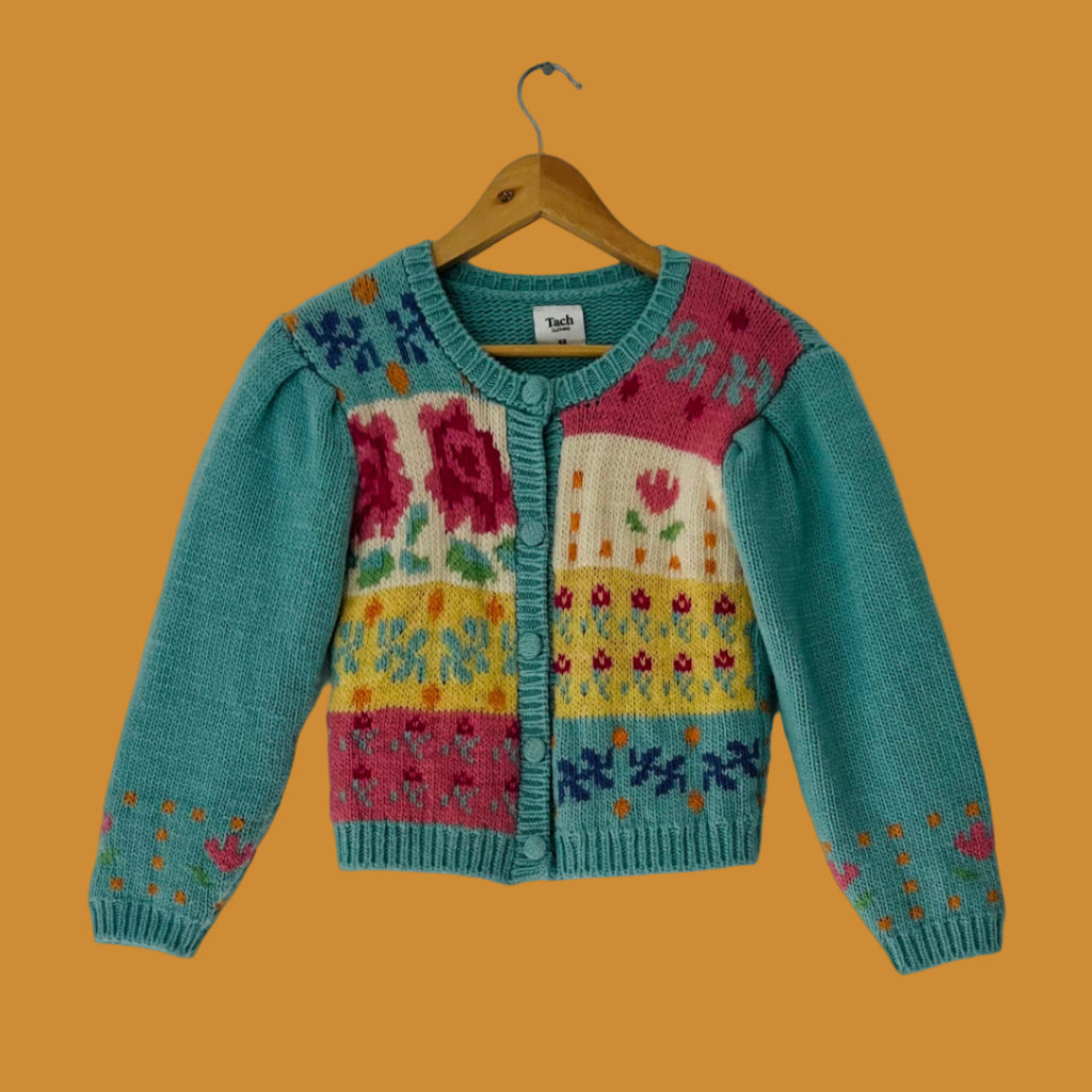 Tach Clothing INESSA Wool Cardigan in Aqua Green.