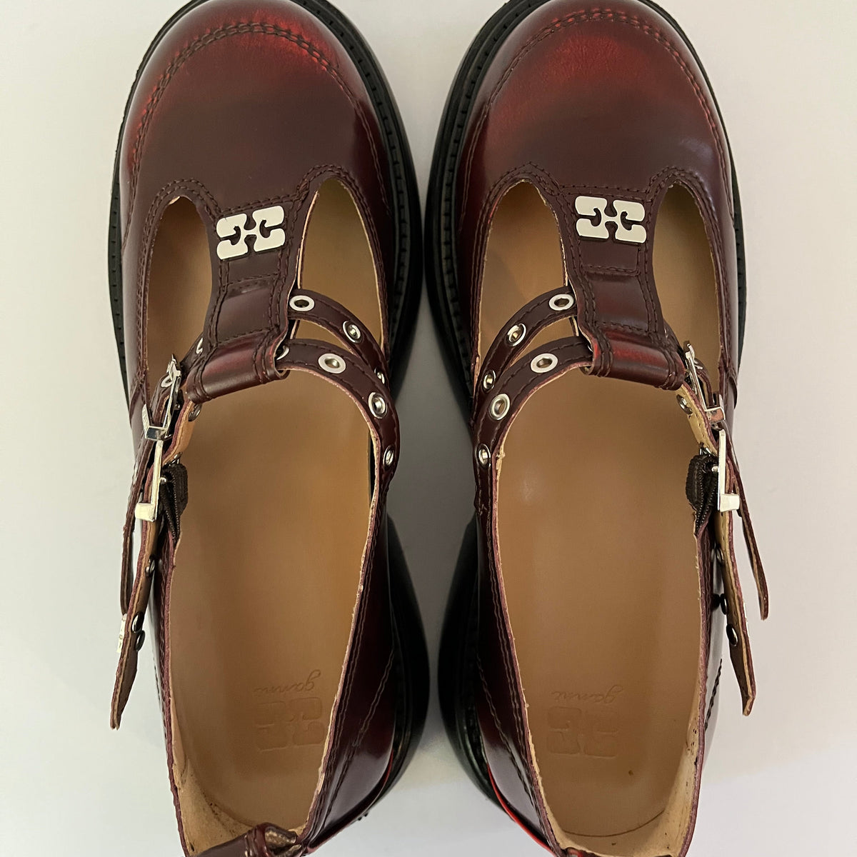 Ganni EVERYDAY BUTTERFLY Mary Janes Size 38.