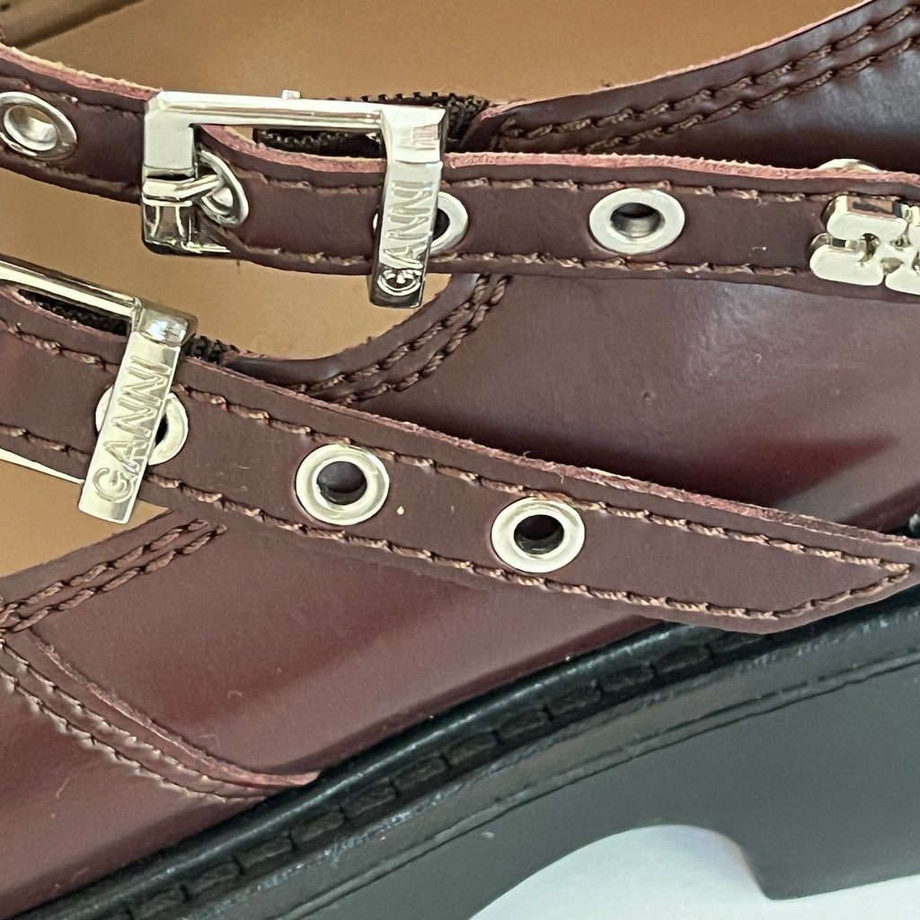 Ganni EVERYDAY BUTTERFLY Mary Janes Size 38.