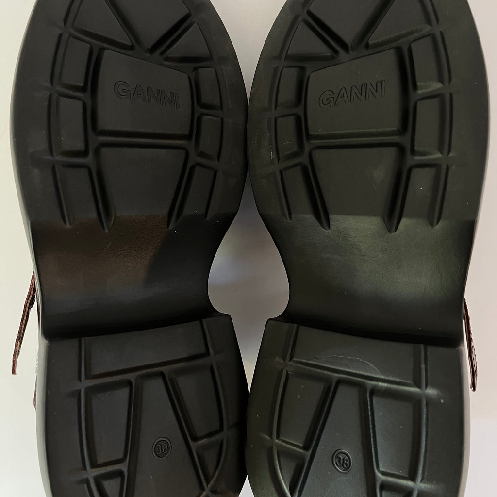 Ganni EVERYDAY BUTTERFLY Mary Janes Size 38.