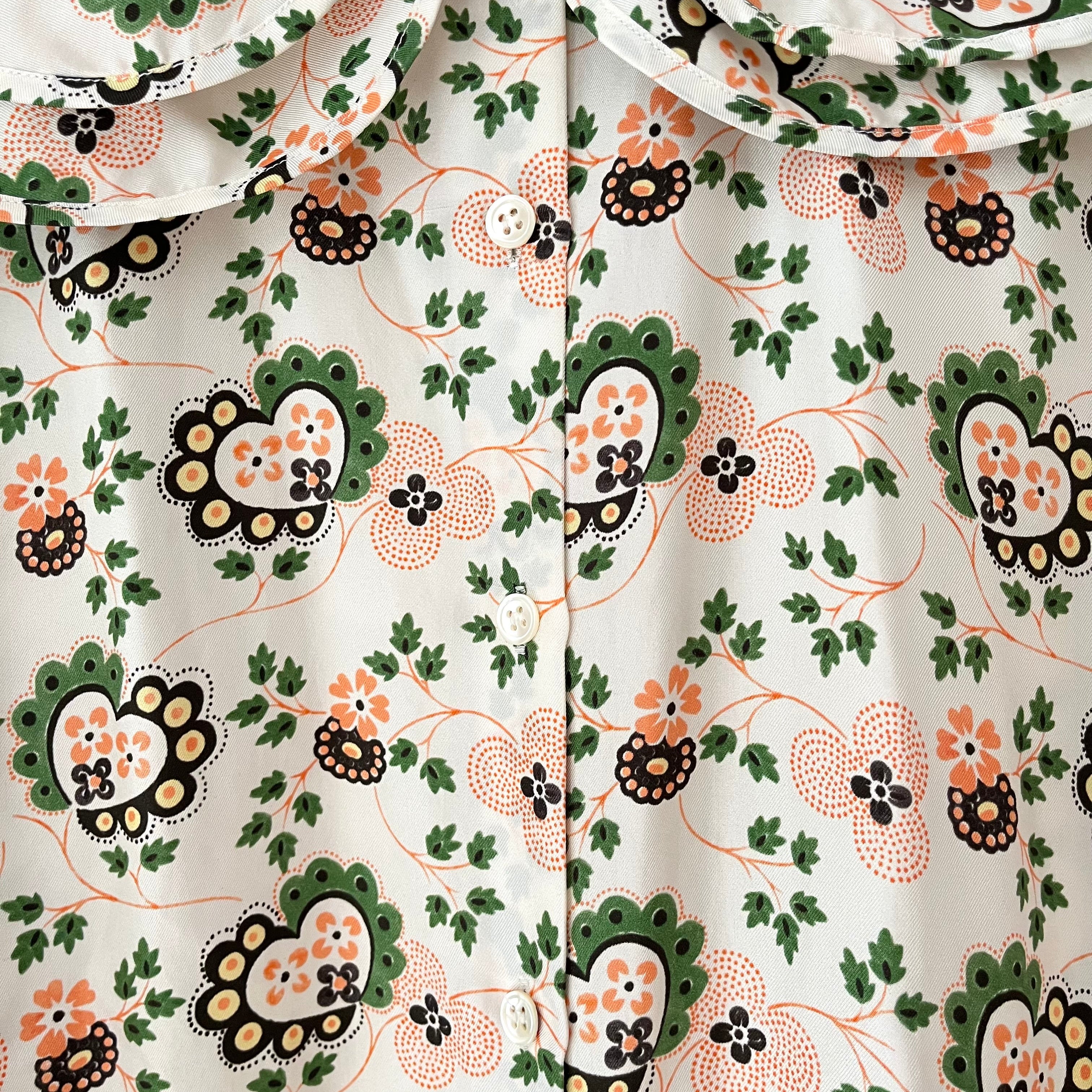 Shrimps AMELIA Heart-print Silk-crepe Blouse Size 12.