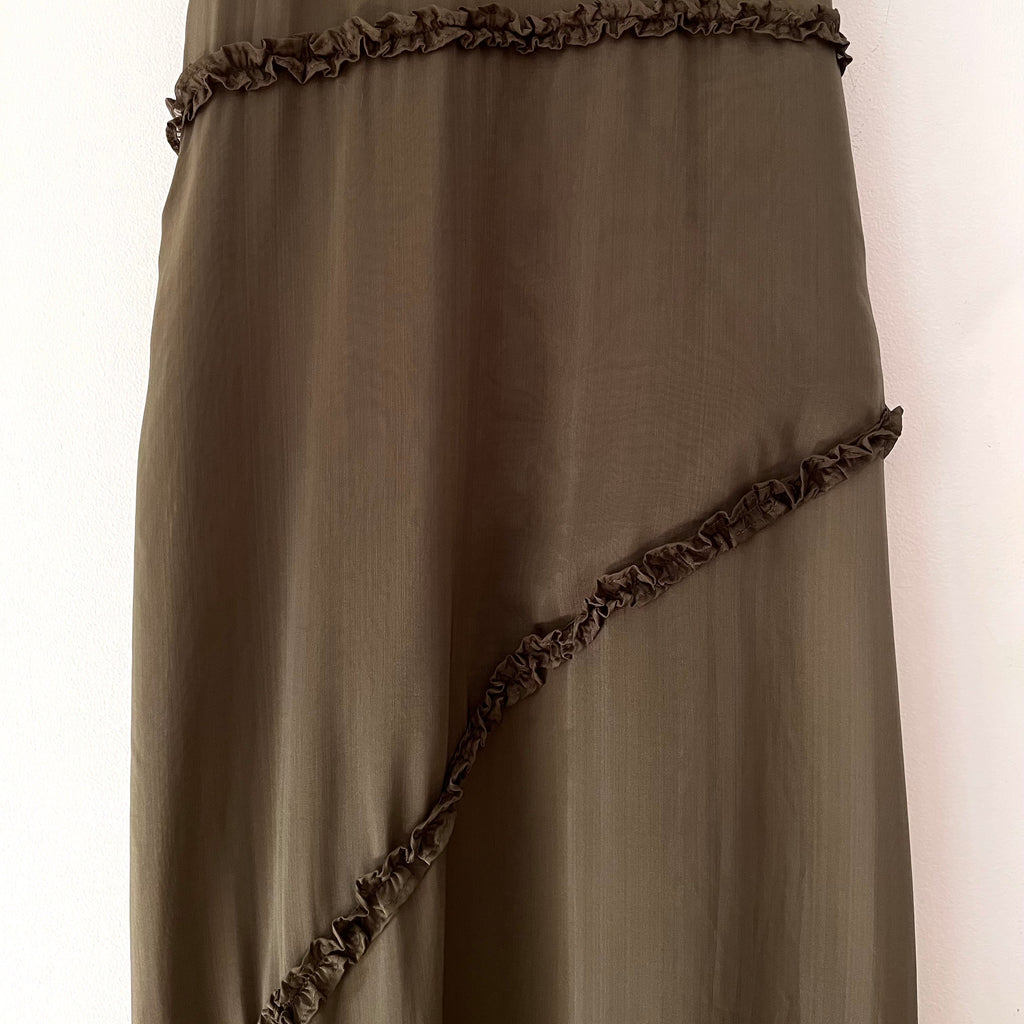 Damson Madder SASHA Ruffle Slip Dress Size UK8/S.