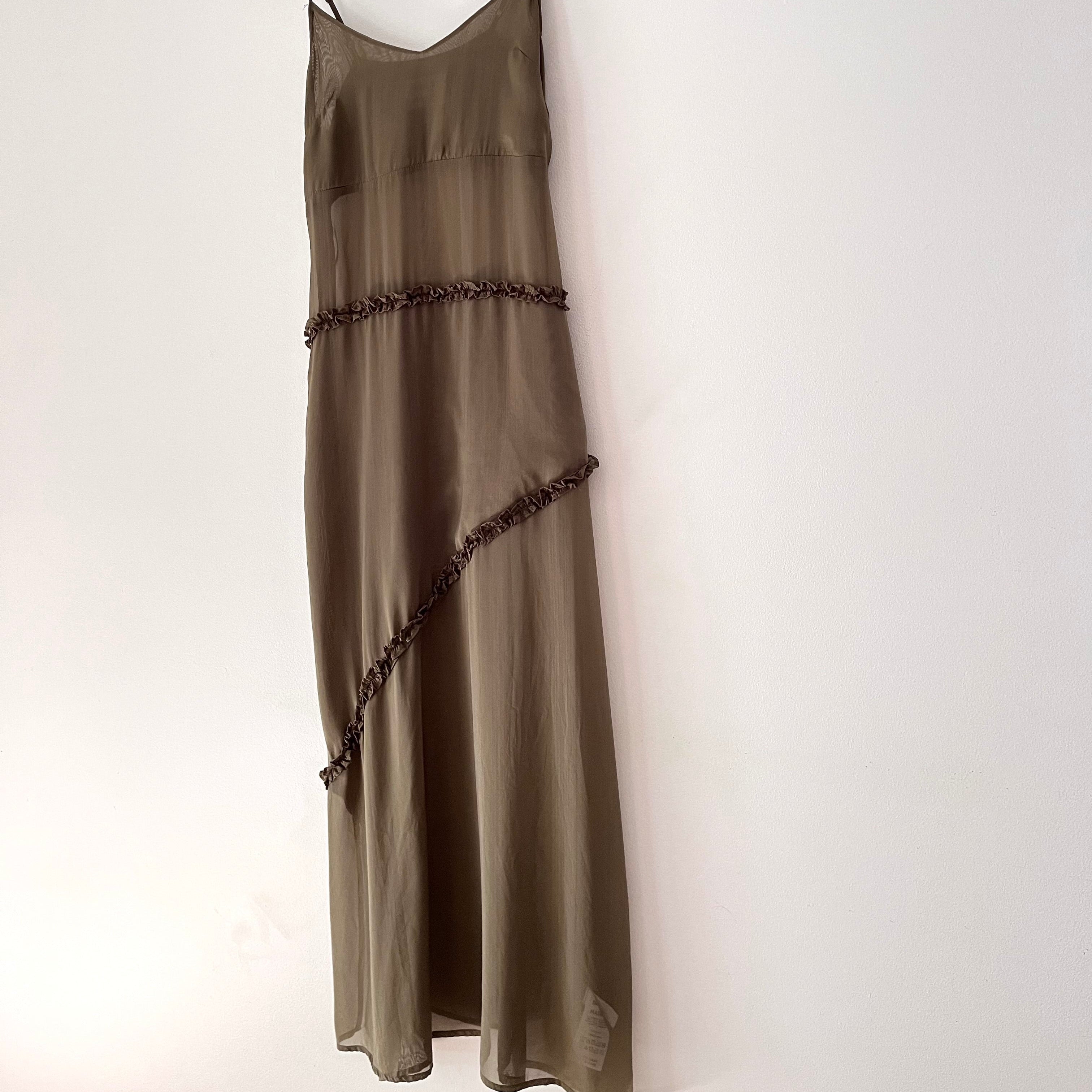 Damson Madder SASHA Ruffle Slip Dress Size UK8/S.