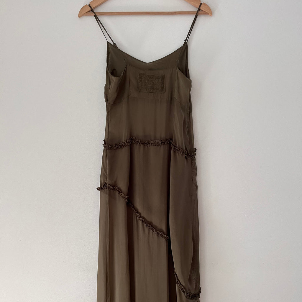Damson Madder SASHA Ruffle Slip Dress Size UK8/S.