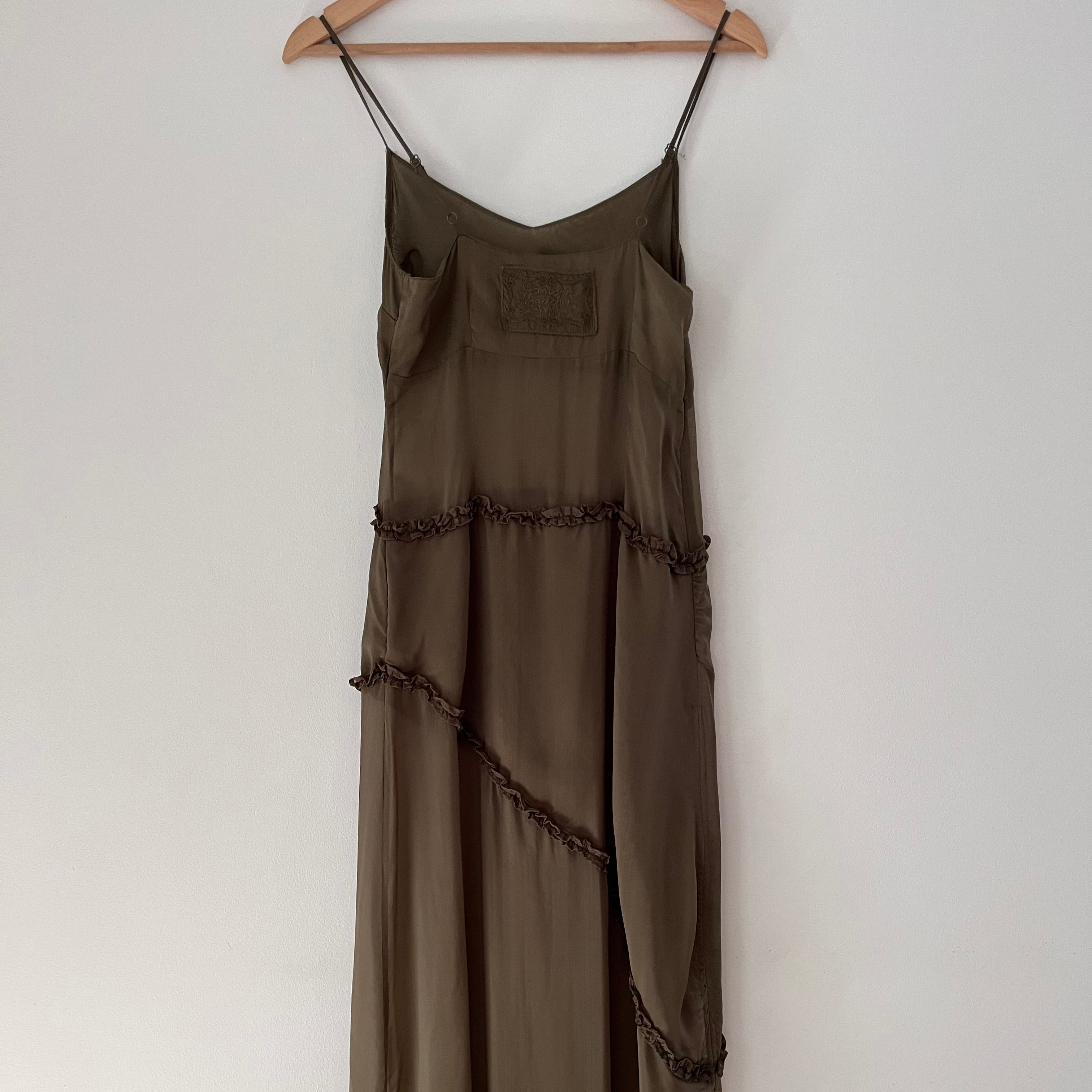 Damson Madder SASHA Ruffle Slip Dress Size UK8/S.