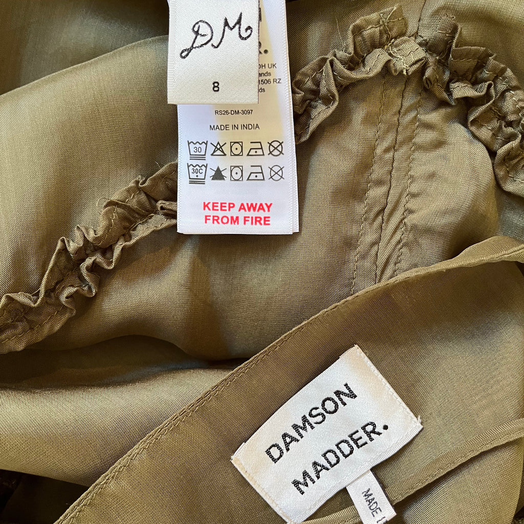 Damson Madder SASHA Ruffle Slip Dress Size UK8/S.