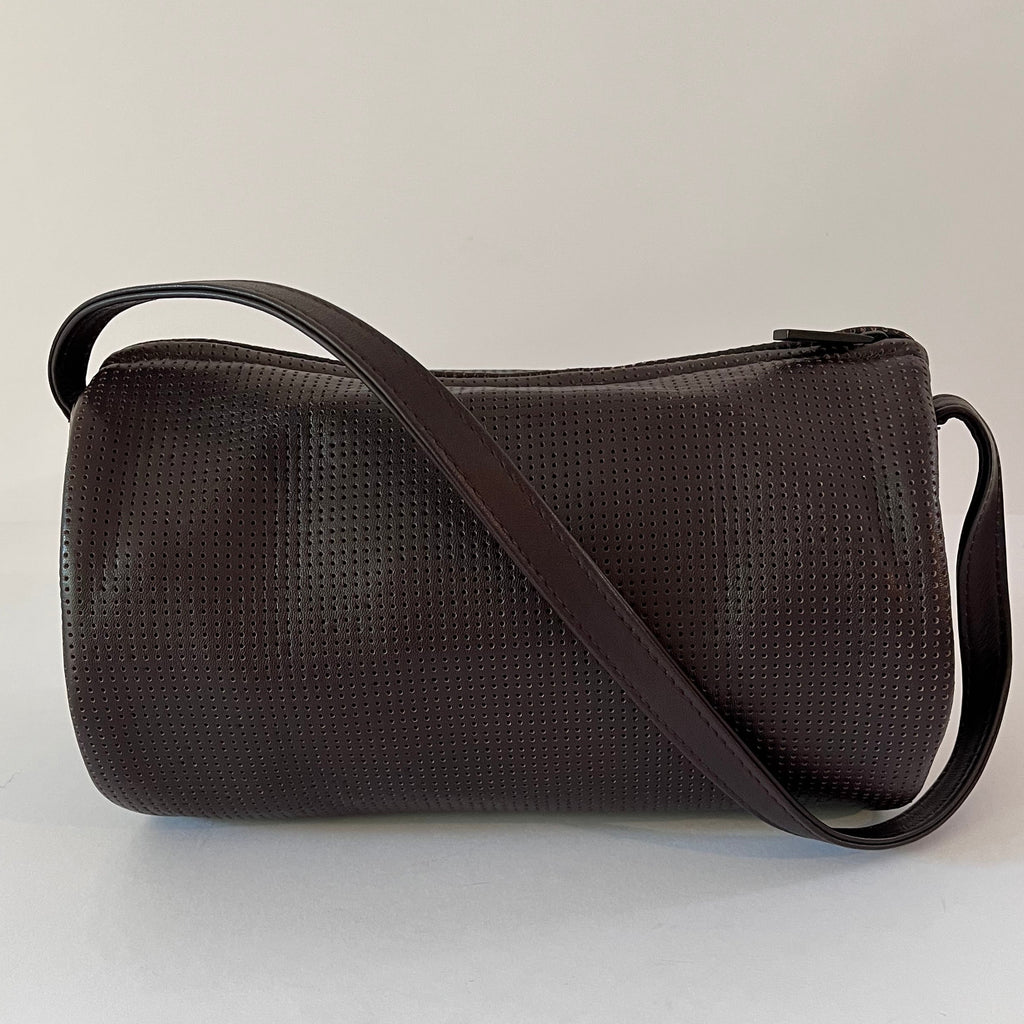St Agni CONNOLO Perforated Shoulder Bag in Dark Cherry.