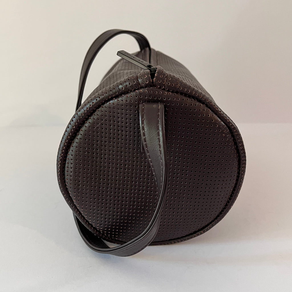 St Agni CONNOLO Perforated Shoulder Bag in Dark Cherry.