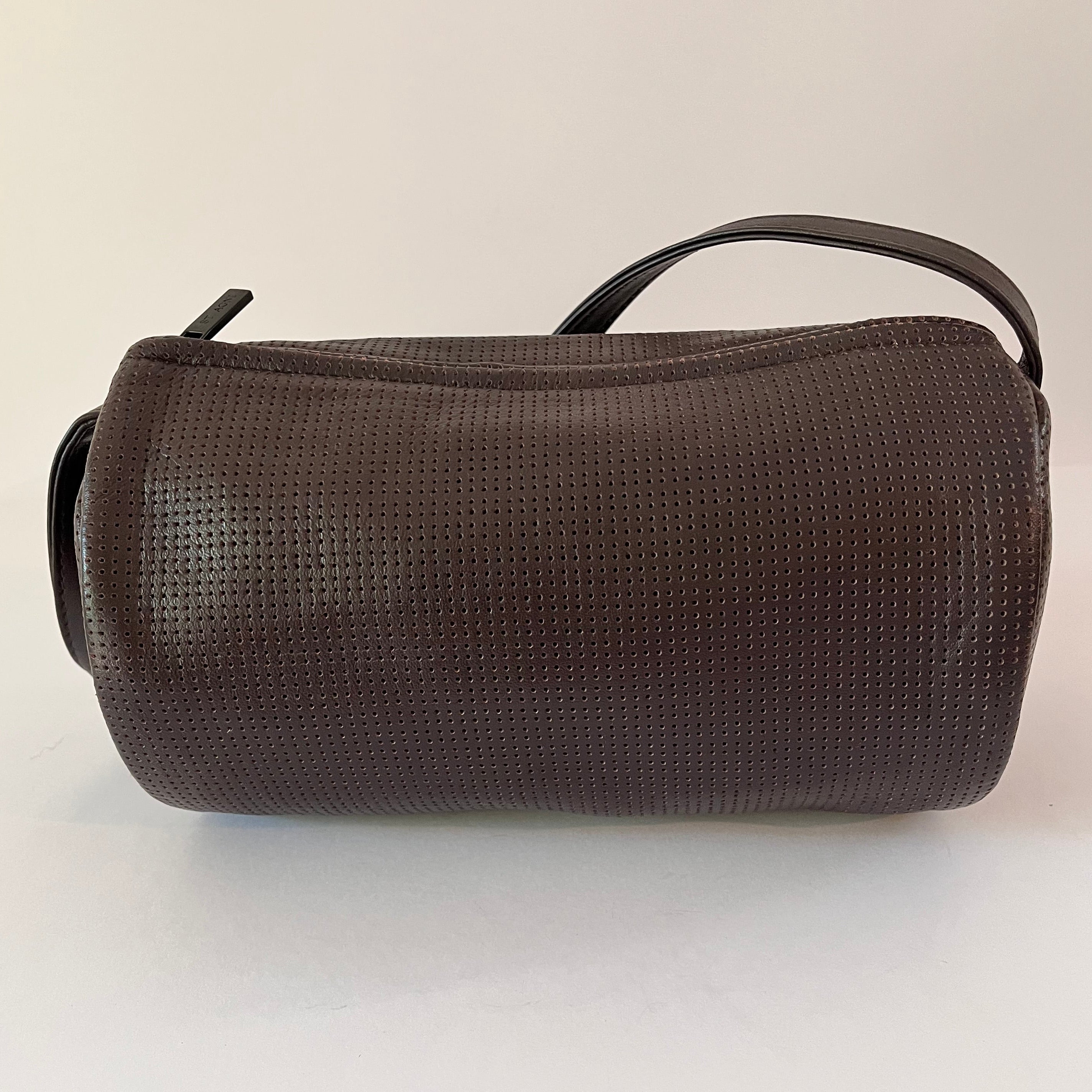 St Agni CONNOLO Perforated Shoulder Bag in Dark Cherry.