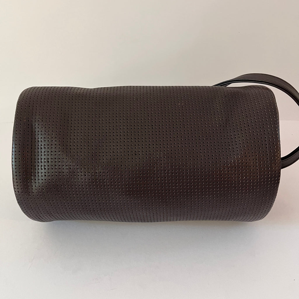 St Agni CONNOLO Perforated Shoulder Bag in Dark Cherry.