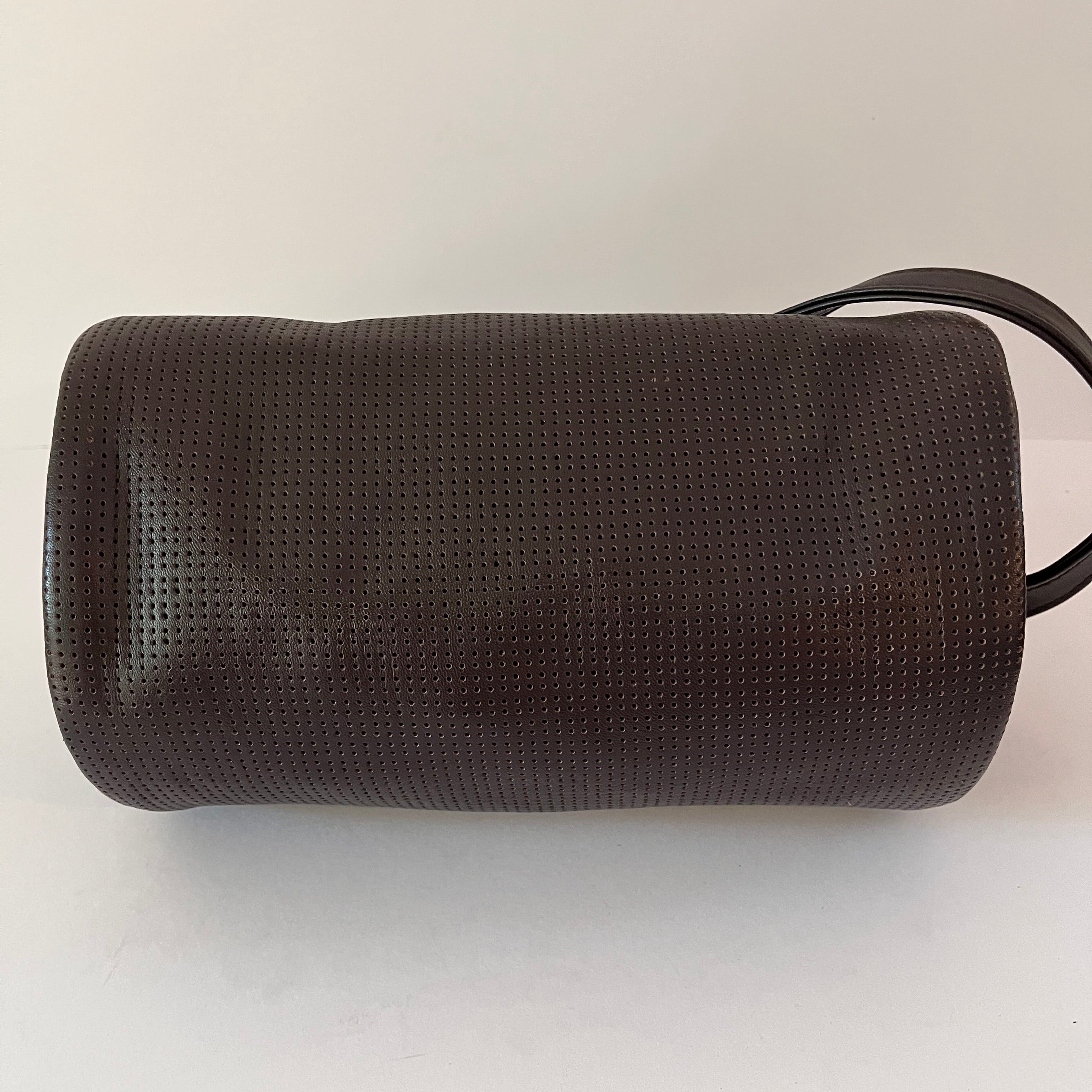 St Agni CONNOLO Perforated Shoulder Bag in Dark Cherry.