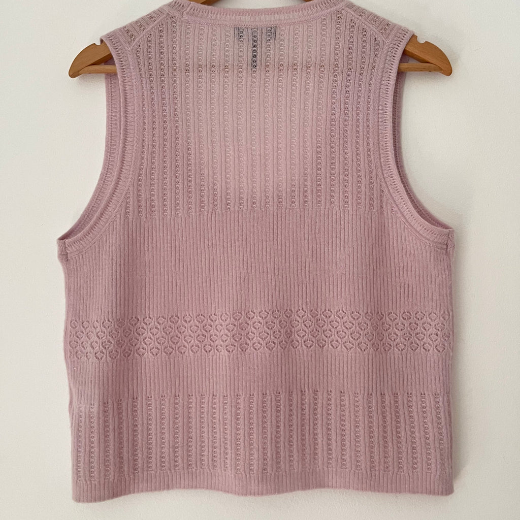 ME + EM Merino Cashmere Silk Sweater Vest In Light Lupin Size M.