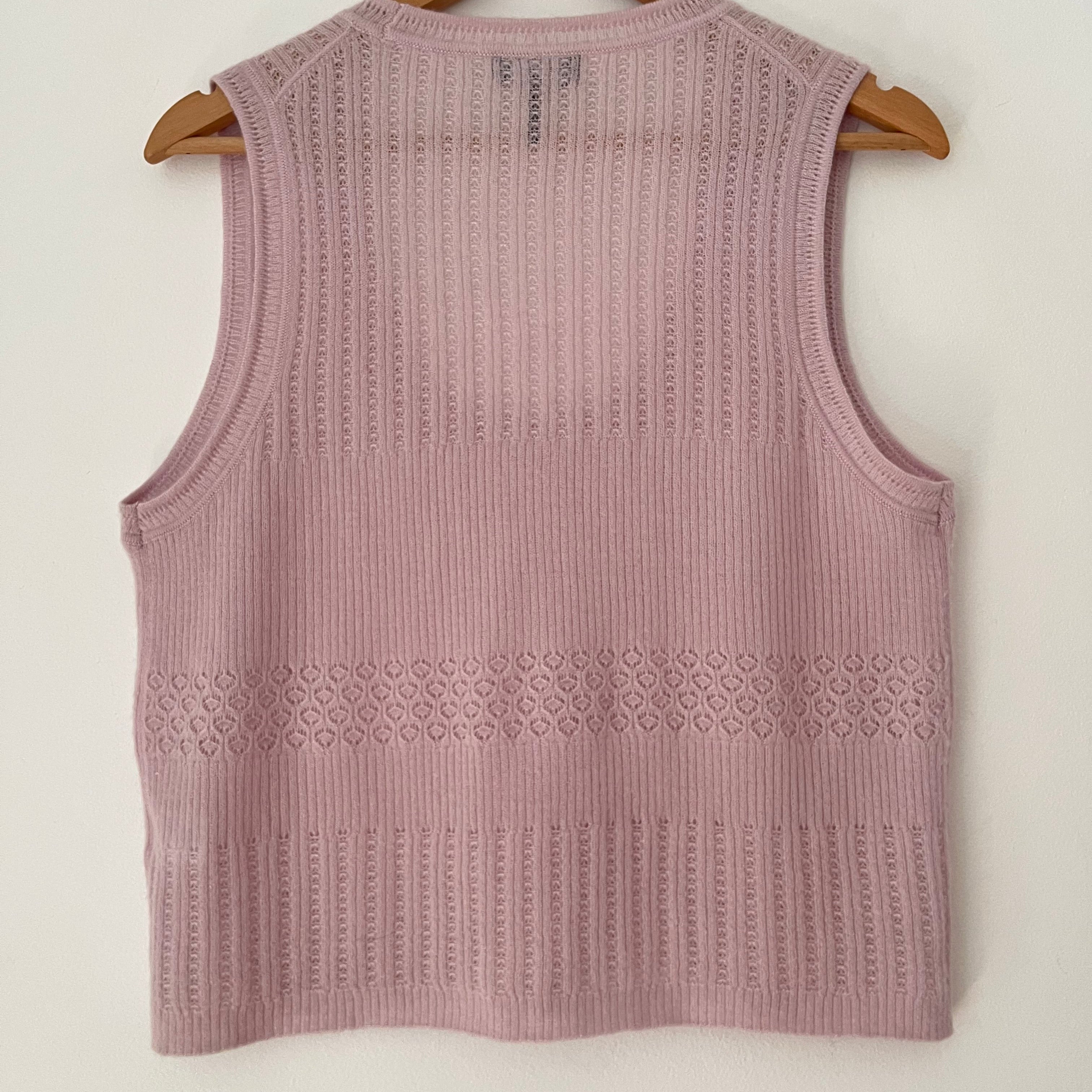 ME + EM Merino Cashmere Silk Sweater Vest In Light Lupin Size M.
