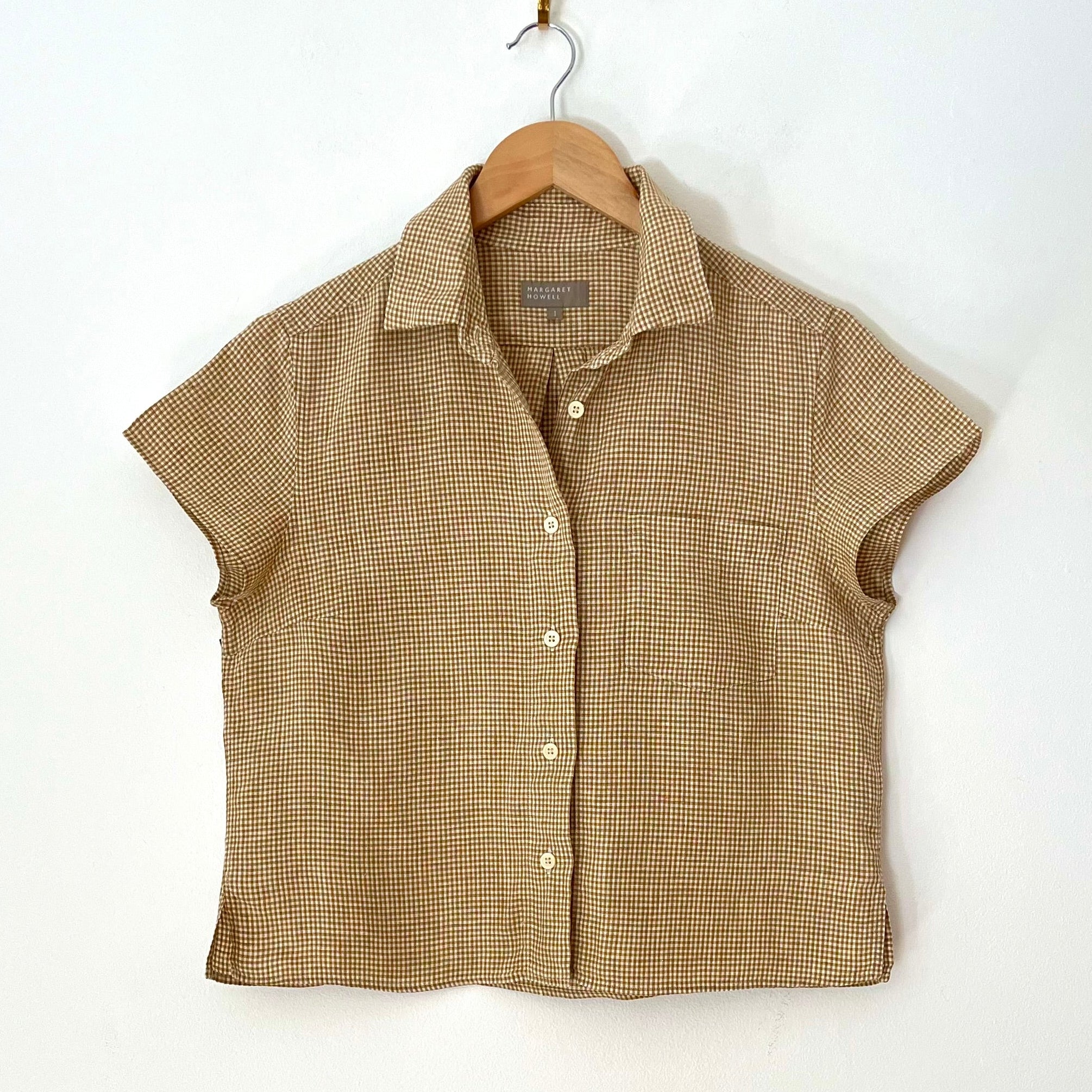Margaret Howell Linen Checked Shirt Size 1/XS-S.