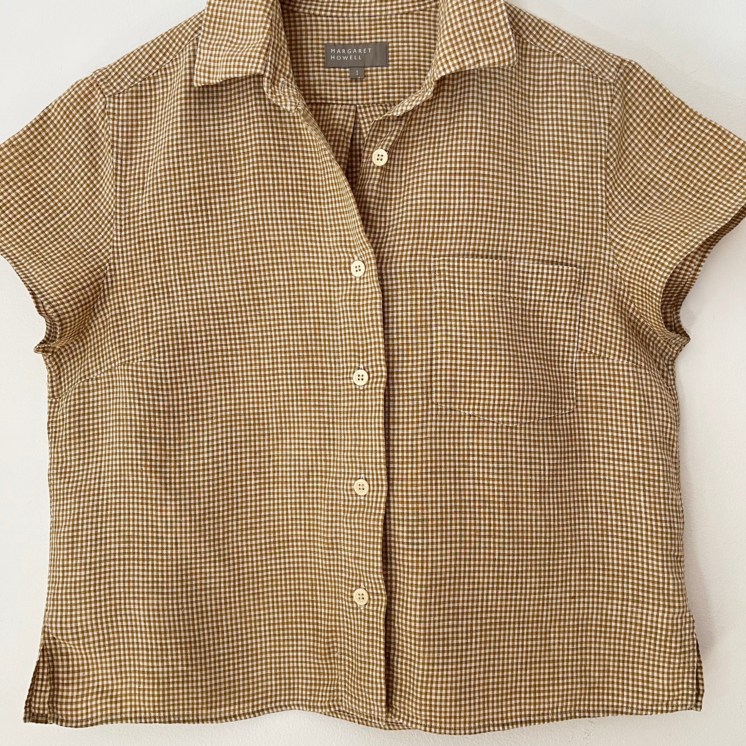 Margaret Howell Linen Checked Shirt Size 1/XS-S.