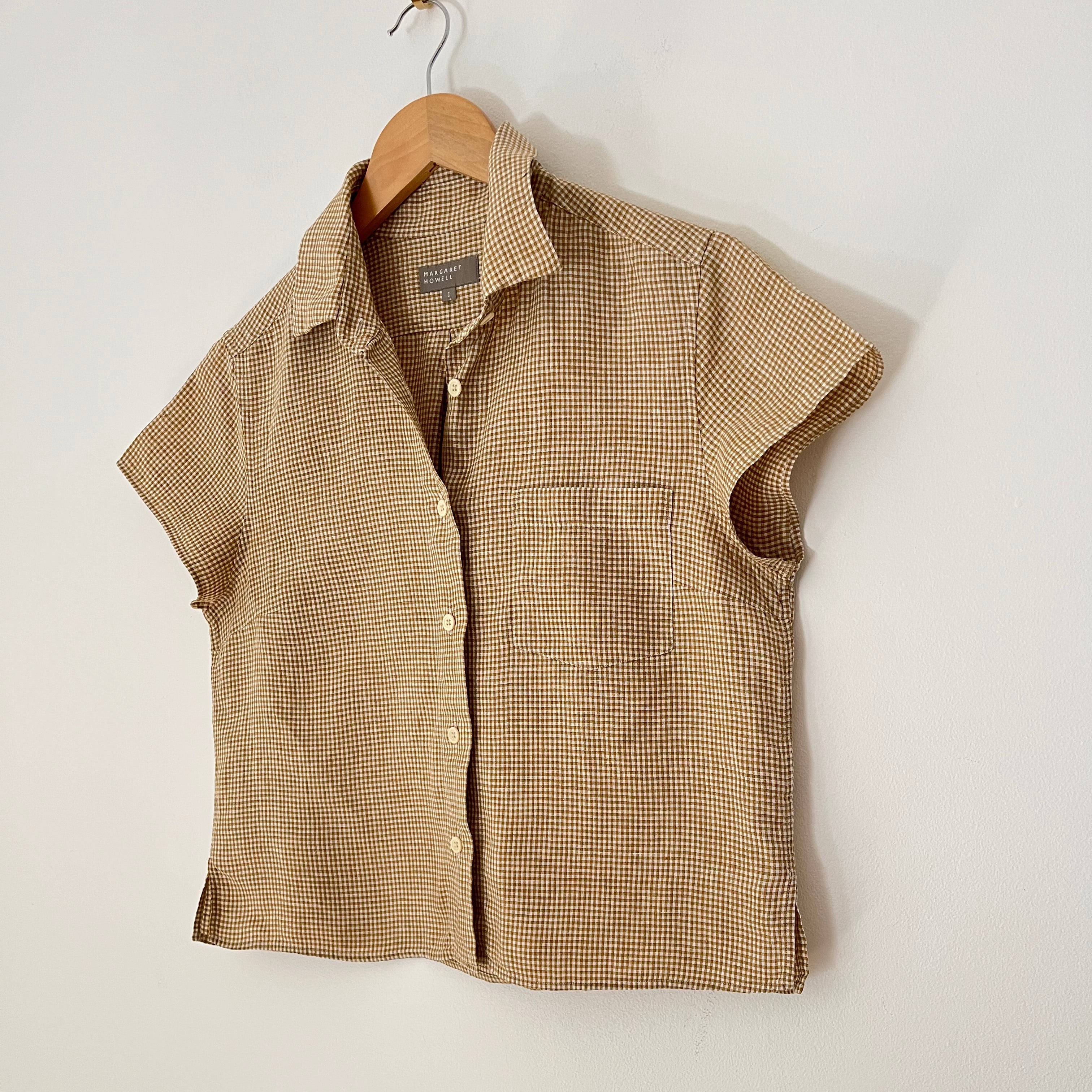 Margaret Howell Linen Checked Shirt Size 1/XS-S.