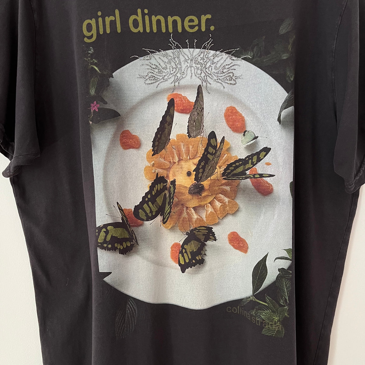 Collina Strada RHINESTONE Graphic Tee Size L.