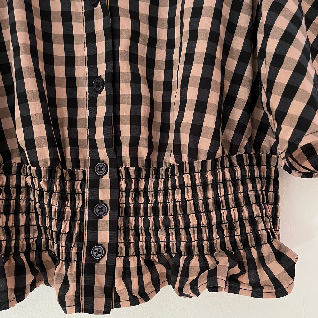 Baum Und Pferdgarten MALALA Blouse in Camel Check Size 34/XS.