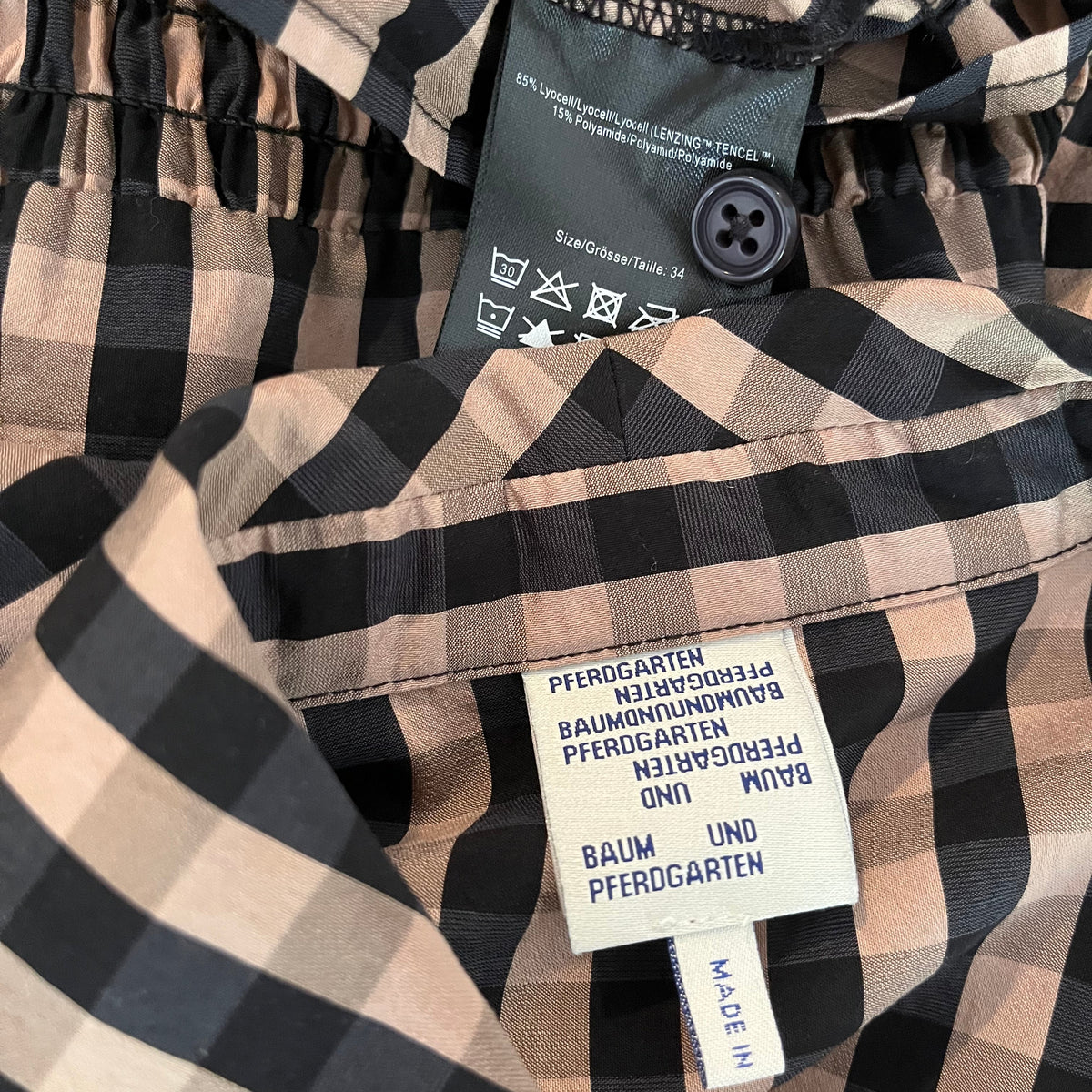 Baum Und Pferdgarten MALALA Blouse in Camel Check Size 34/XS.