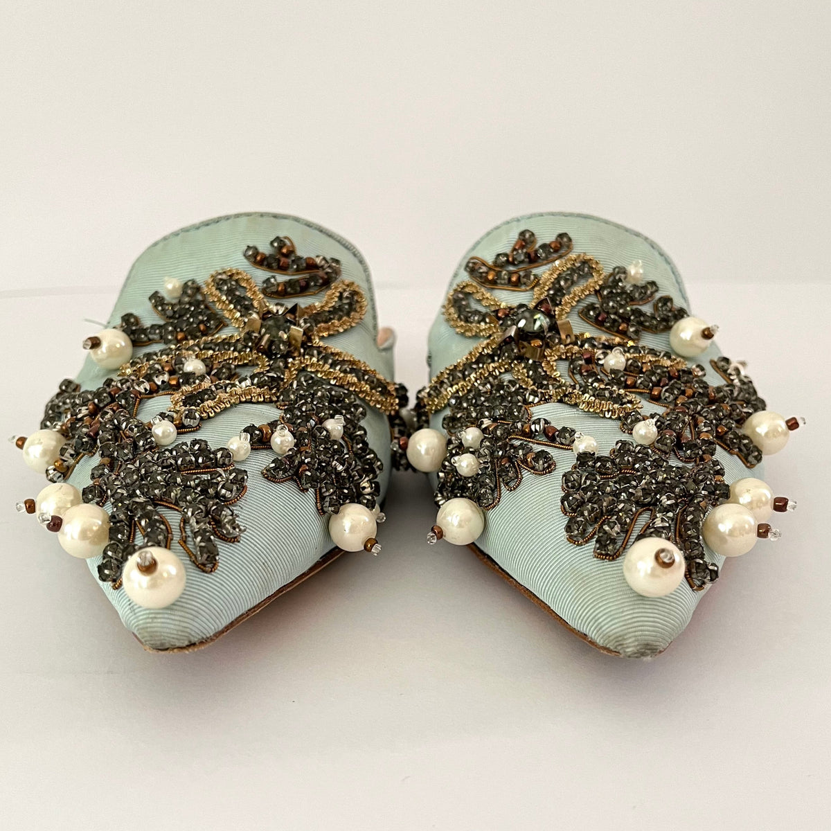 Alberta Ferretti Archive Beaded Slides Size 36.