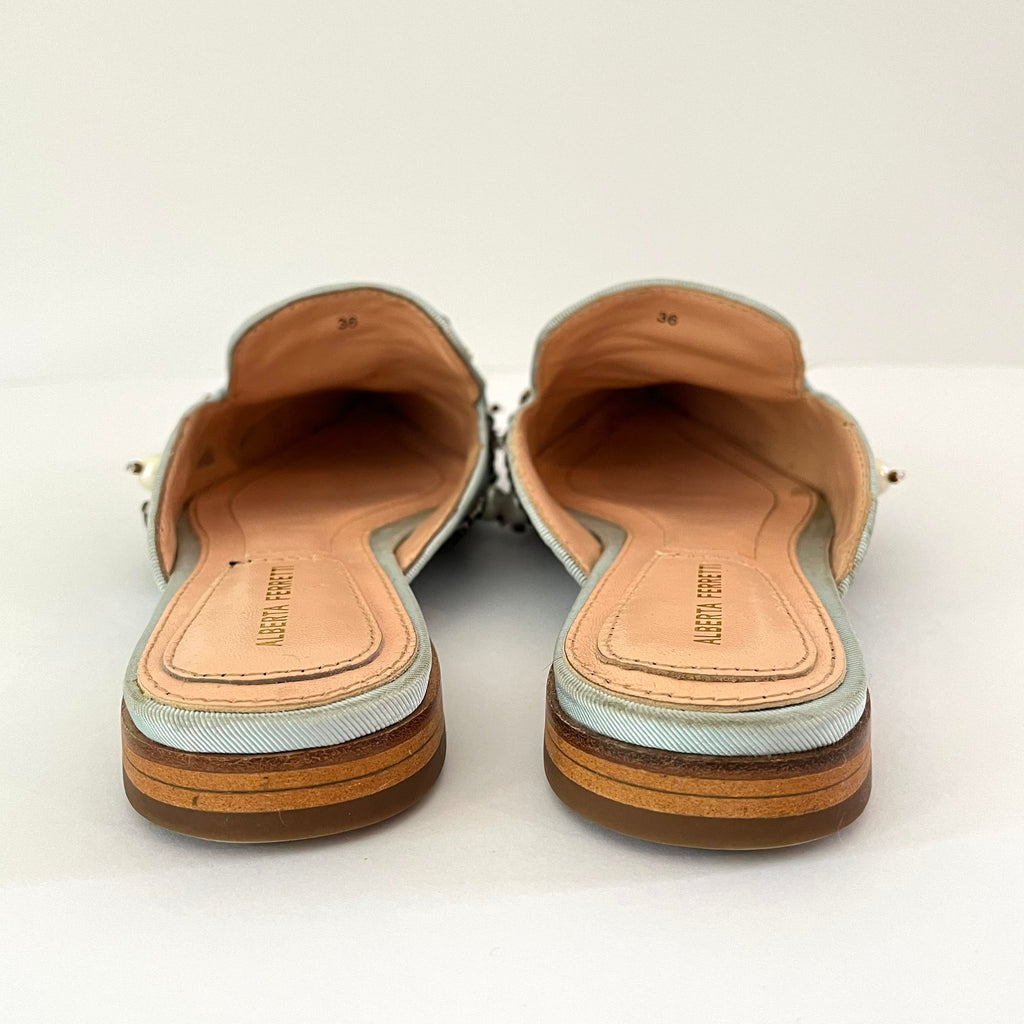 Alberta Ferretti Archive Beaded Slides Size 36.