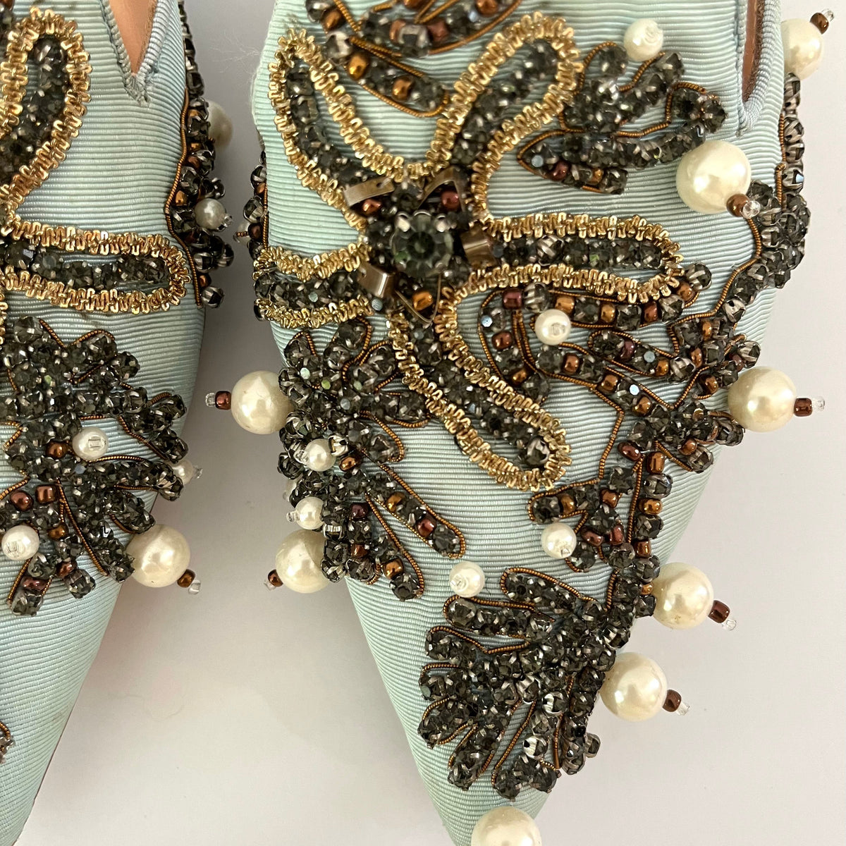 Alberta Ferretti Archive Beaded Slides Size 36.