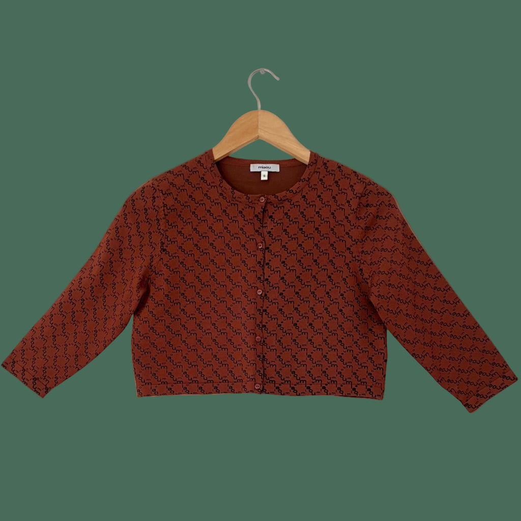 Miaou FRIDA Cardigan in Brown Monogram.