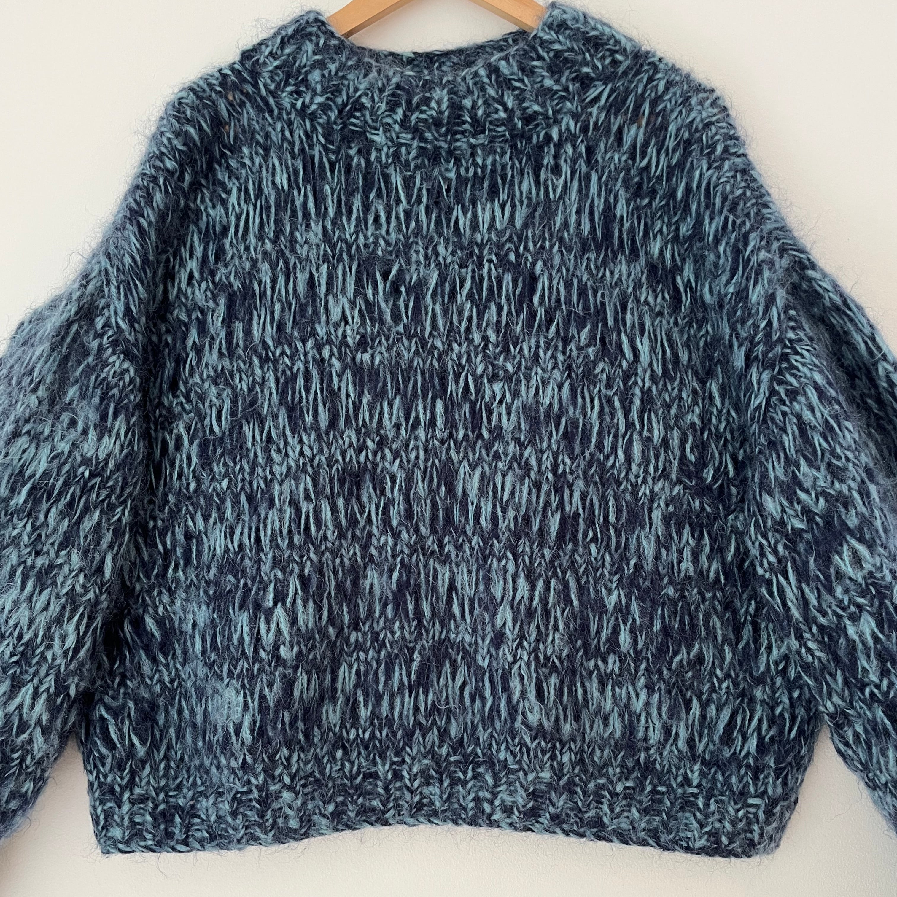 Frisson Knits ISABEL Jumper in Blue Multi One Size.