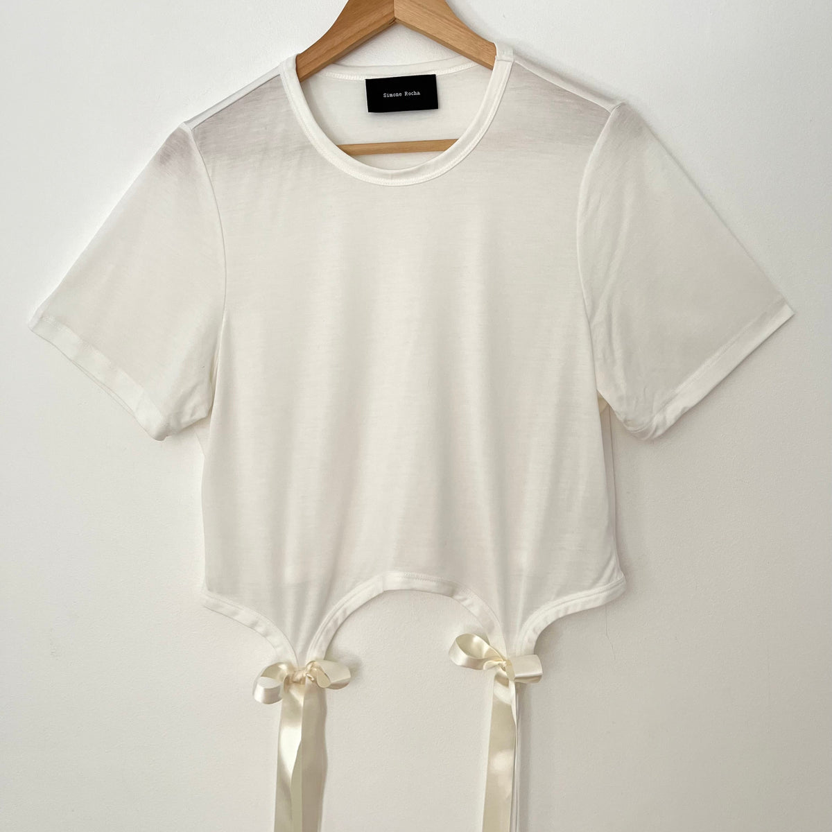 Simone Rocha Bow Detail Jersey Tee Size L.