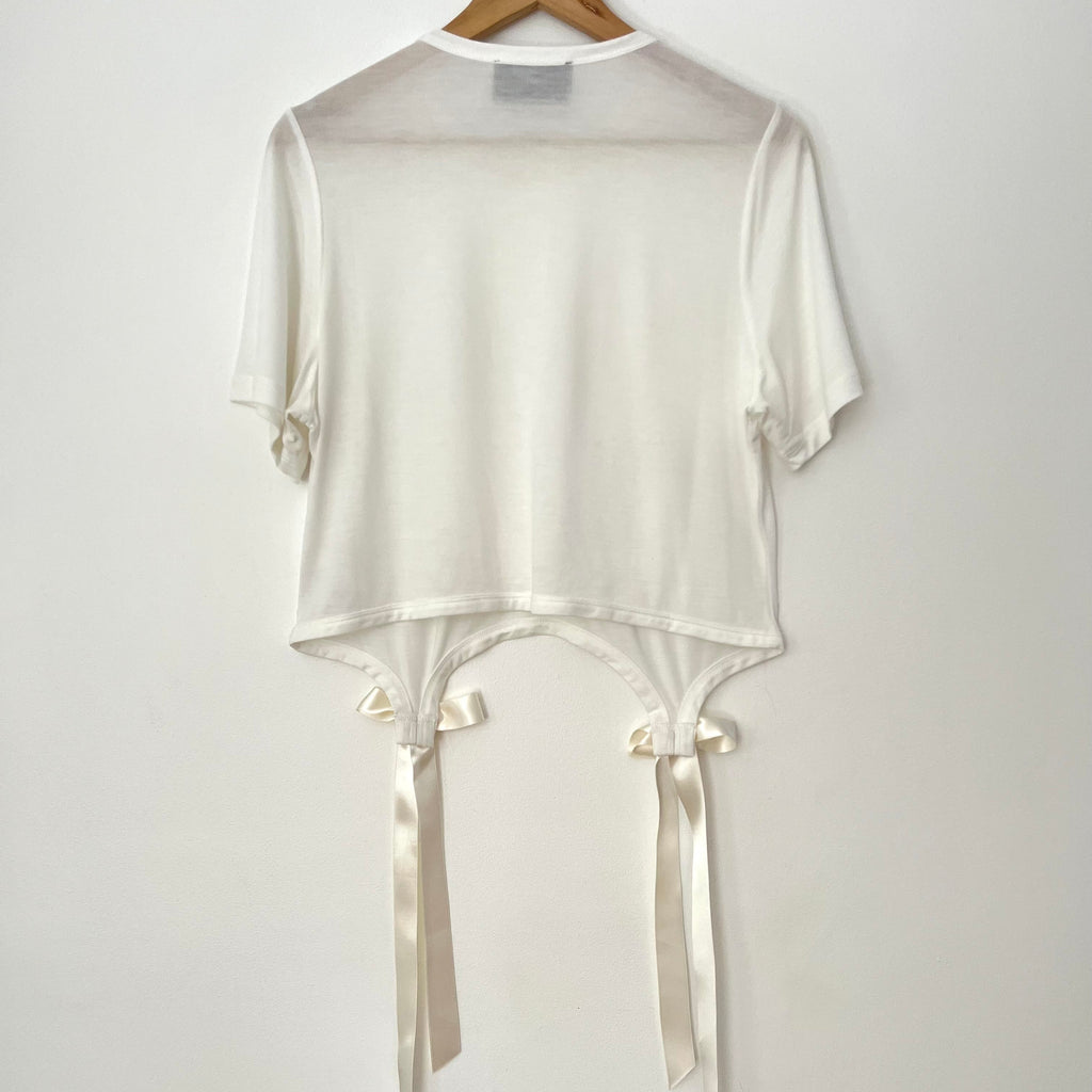 Simone Rocha Bow Detail Jersey Tee Size L.