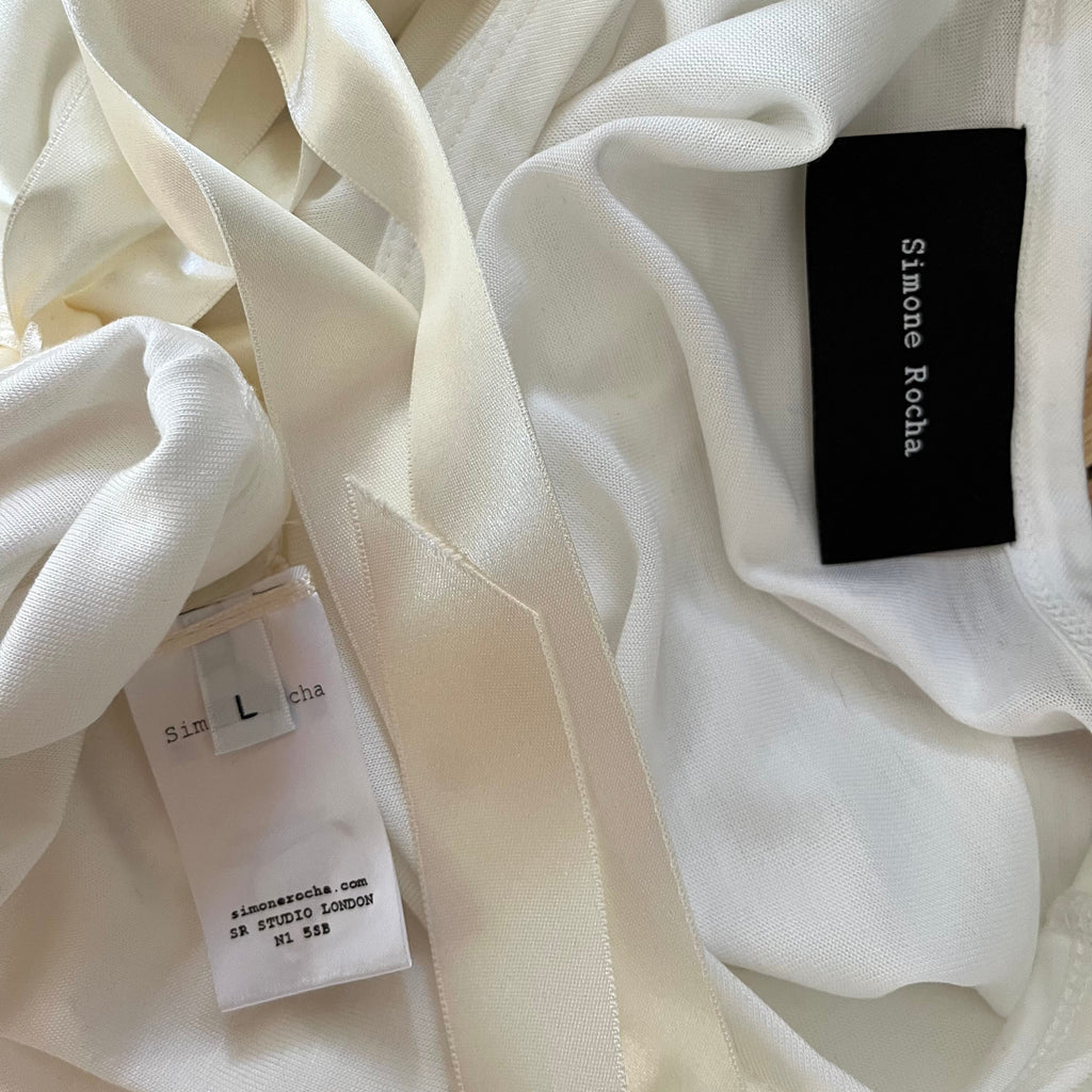 Simone Rocha Bow Detail Jersey Tee Size L.