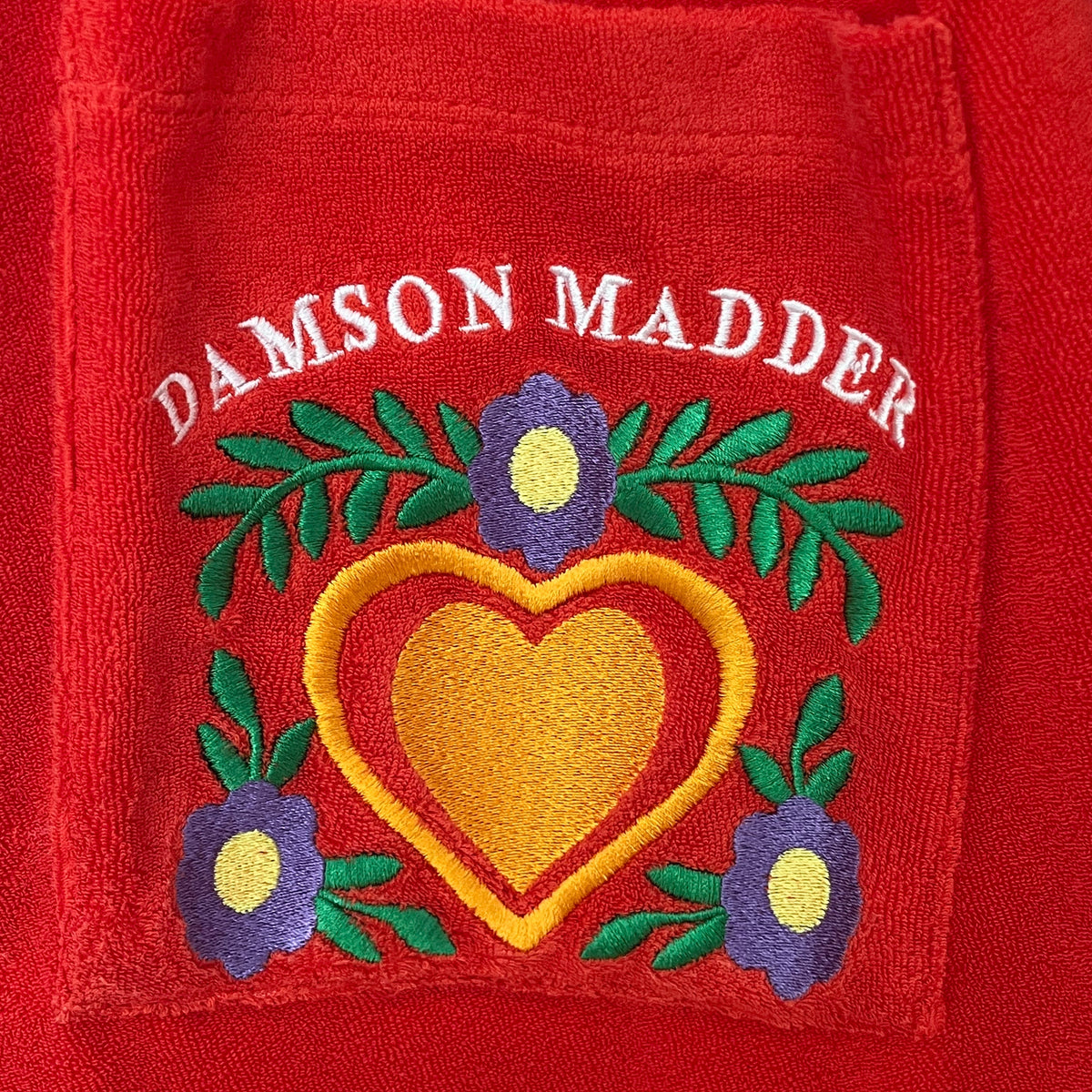 Damson Madder AVA Embroidered Towelling Mini Dress Size 12.