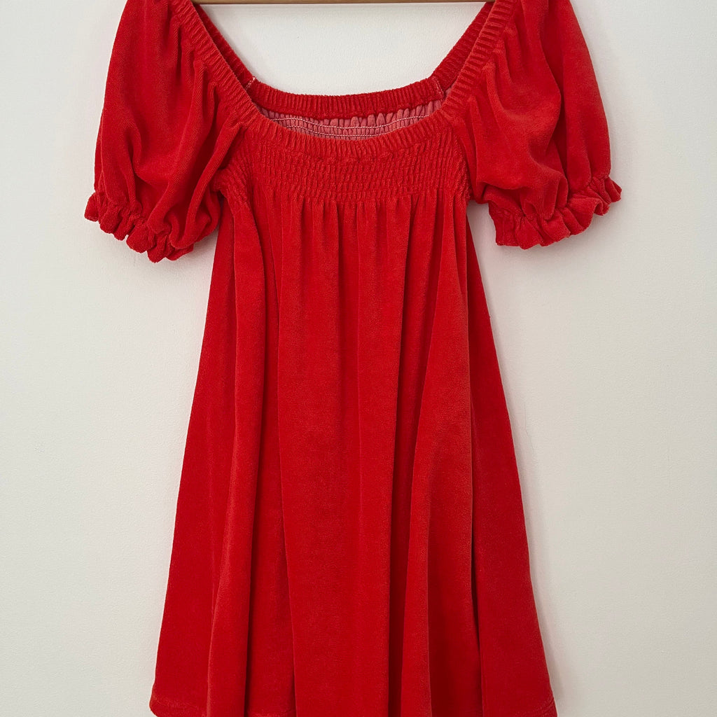 Damson Madder AVA Embroidered Towelling Mini Dress Size 12.