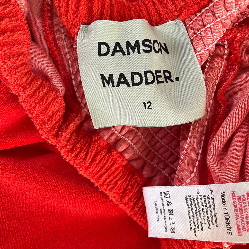 Damson Madder AVA Embroidered Towelling Mini Dress Size 12.