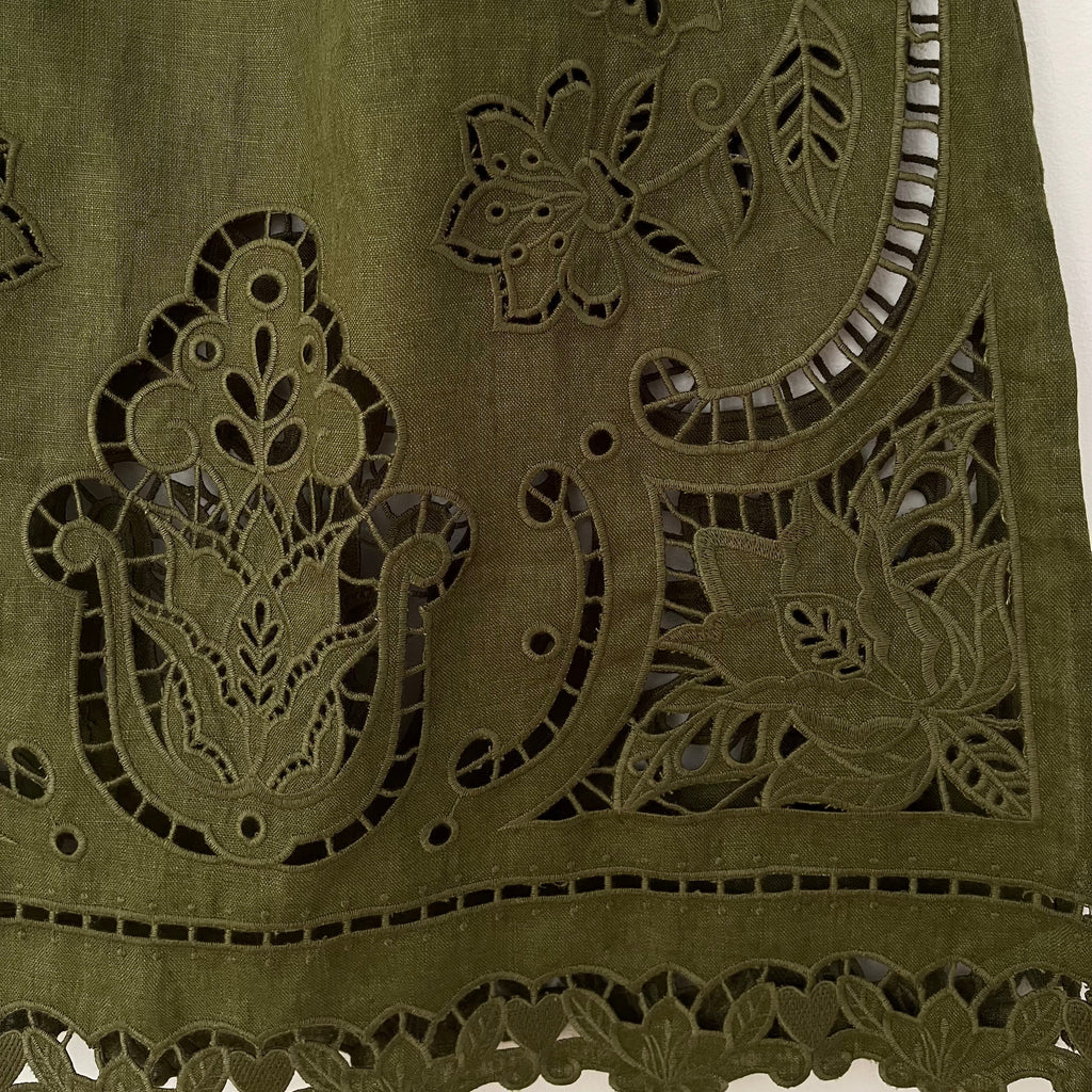 Farm Rio MAJESTIC GARDEN Midi Skirt Size M.