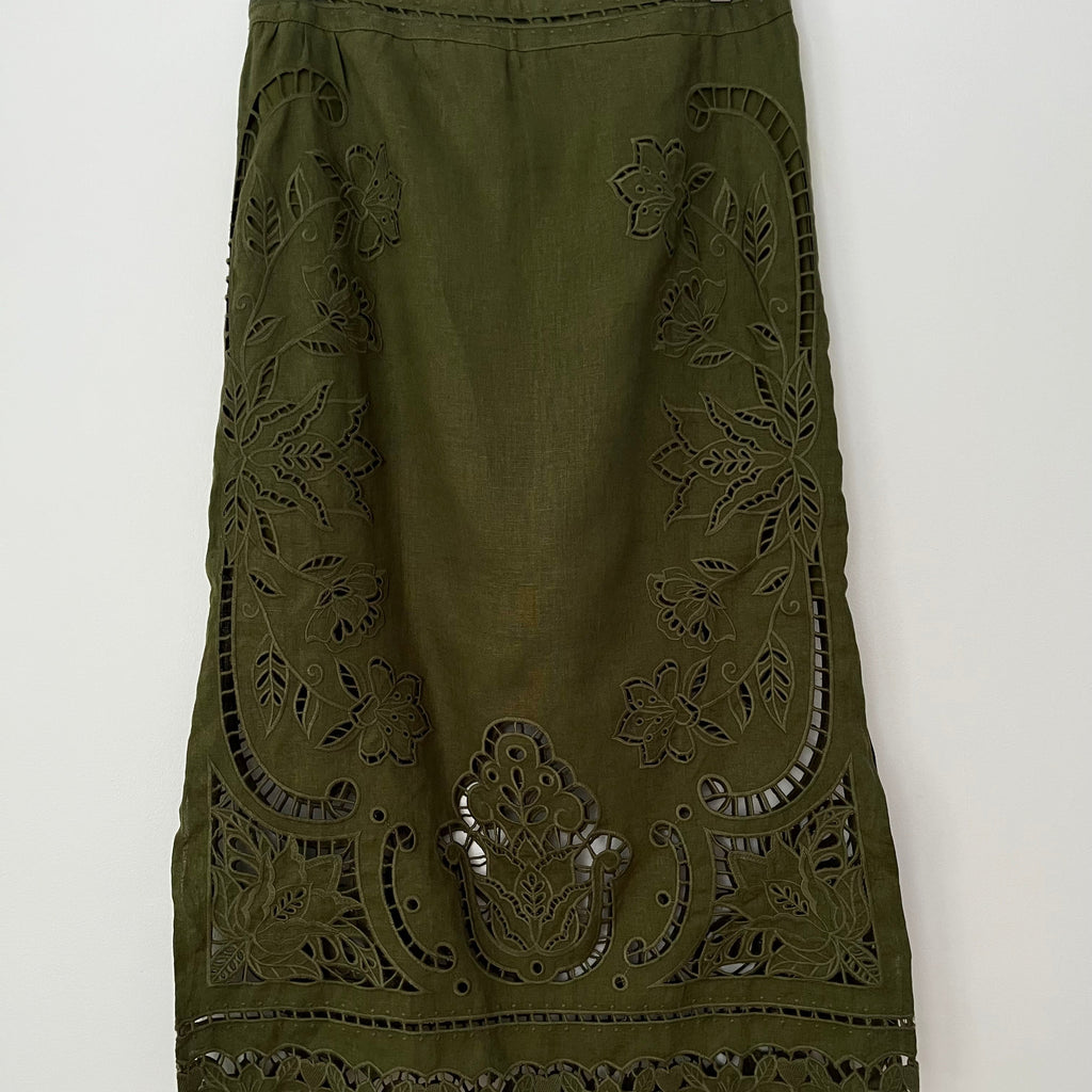 Farm Rio MAJESTIC GARDEN Midi Skirt Size M.