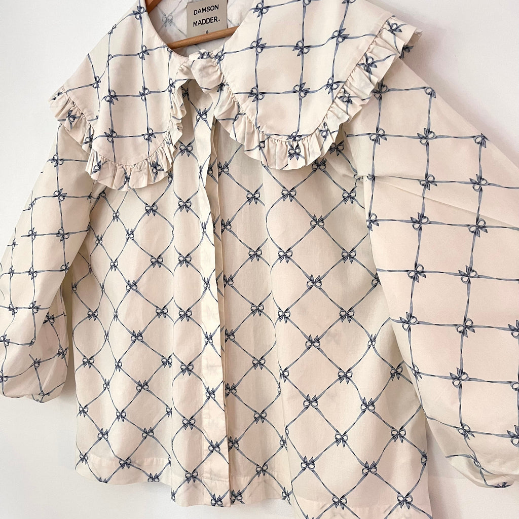 Damson Madder LOLA Blouse in Bow Print Size 16.