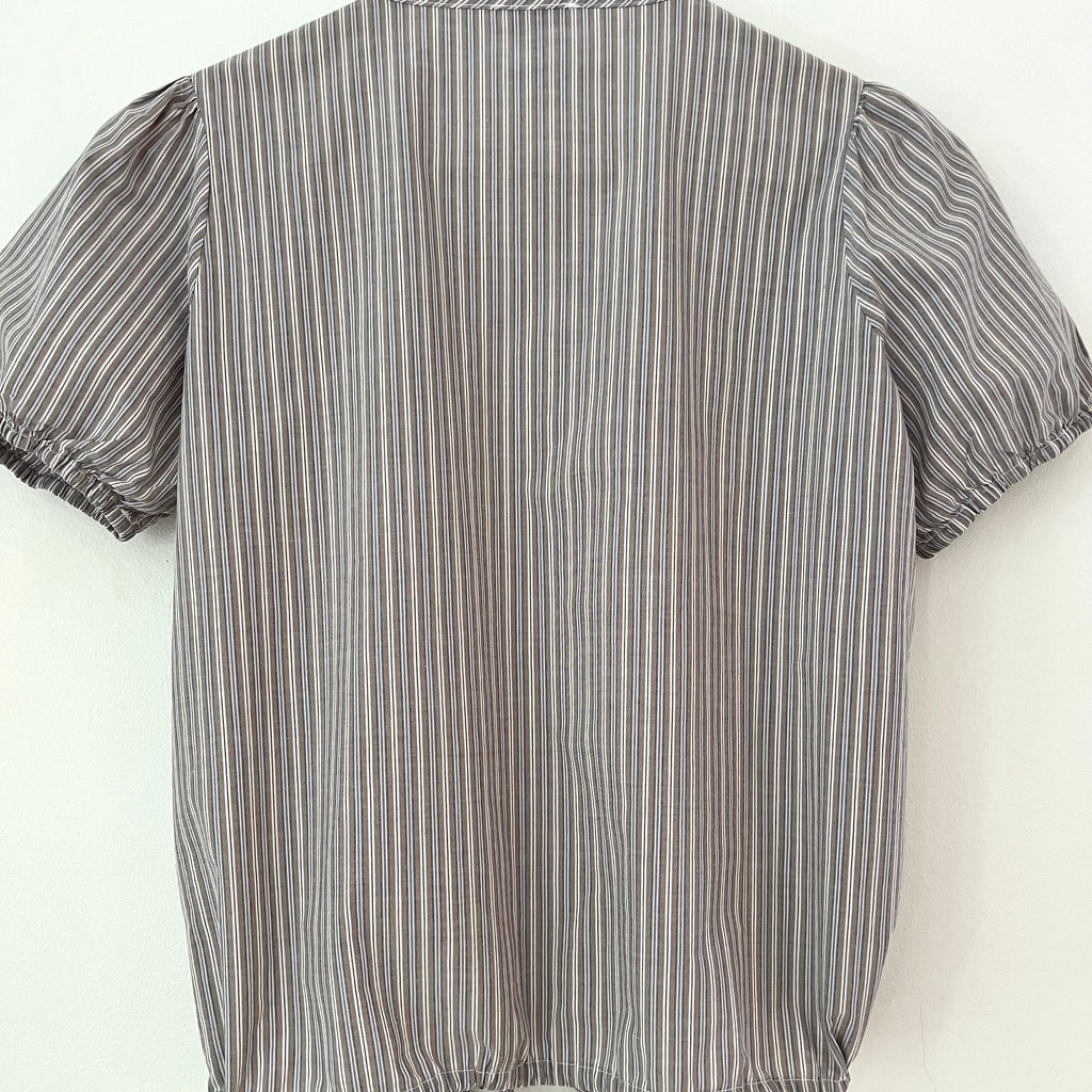 Deiji Studios DOUBLE Frill Top in Sea Stripe Size XXS.