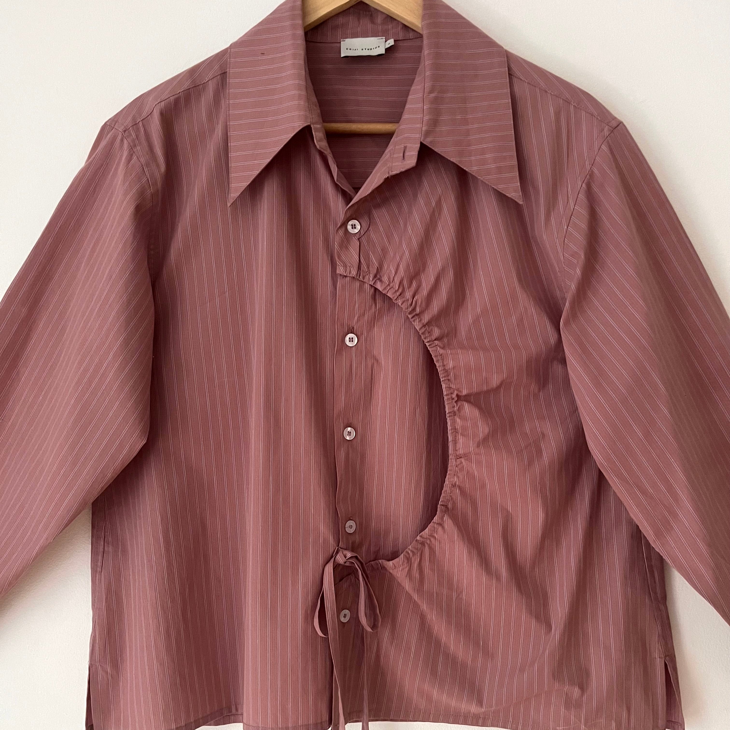 Deiji Studios ARCH TIE Shirt in Salt Stripe Size S.