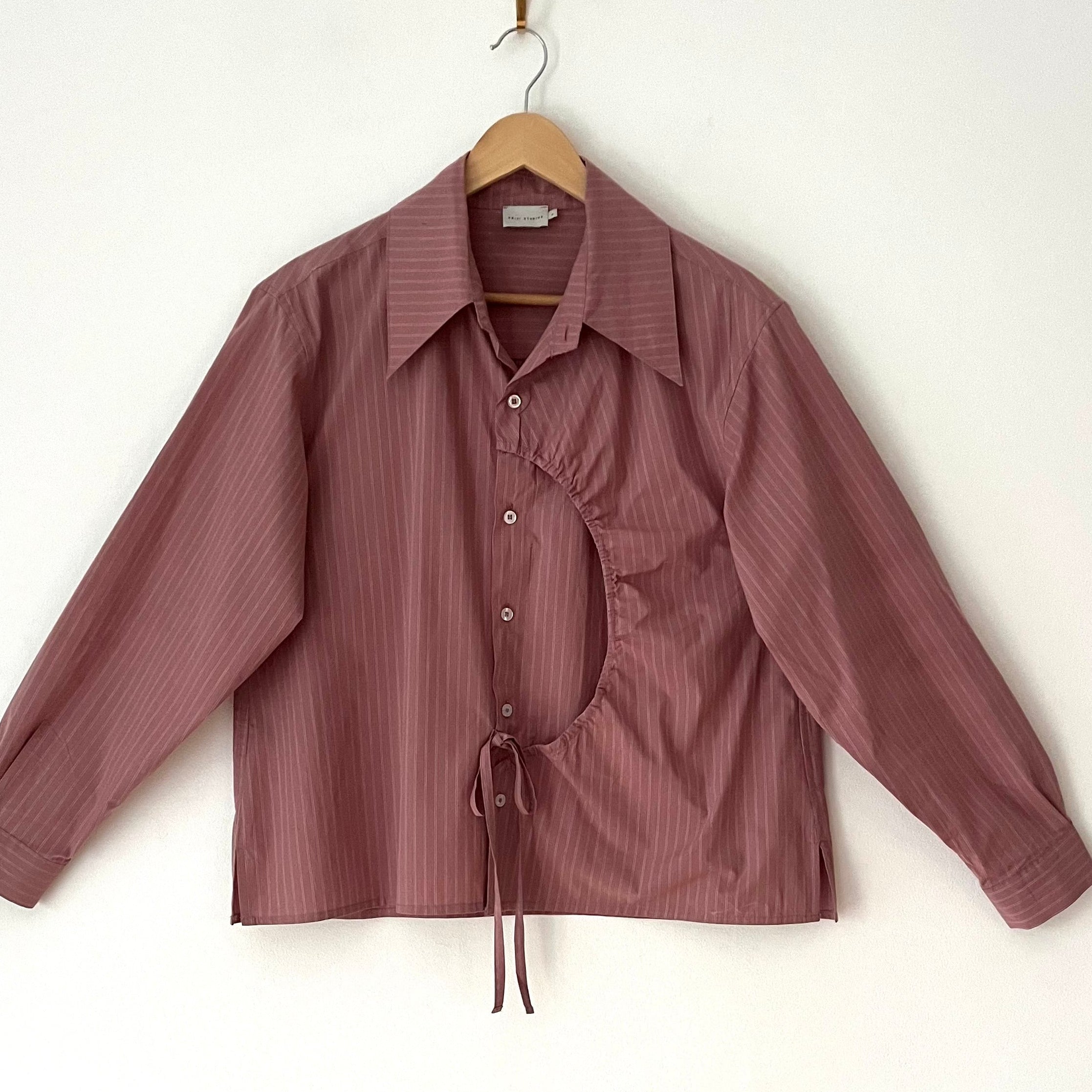 Deiji Studios ARCH TIE Shirt in Salt Stripe Size S.